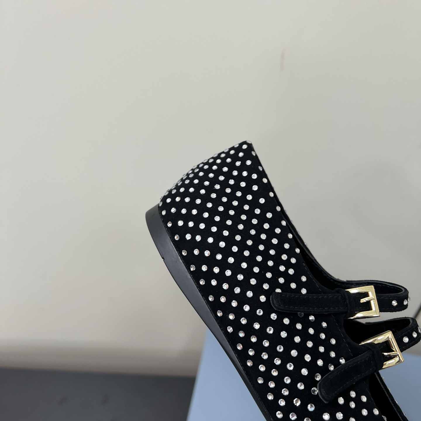 Prada Suede Ballerinas With Crystals - EUR FASHION