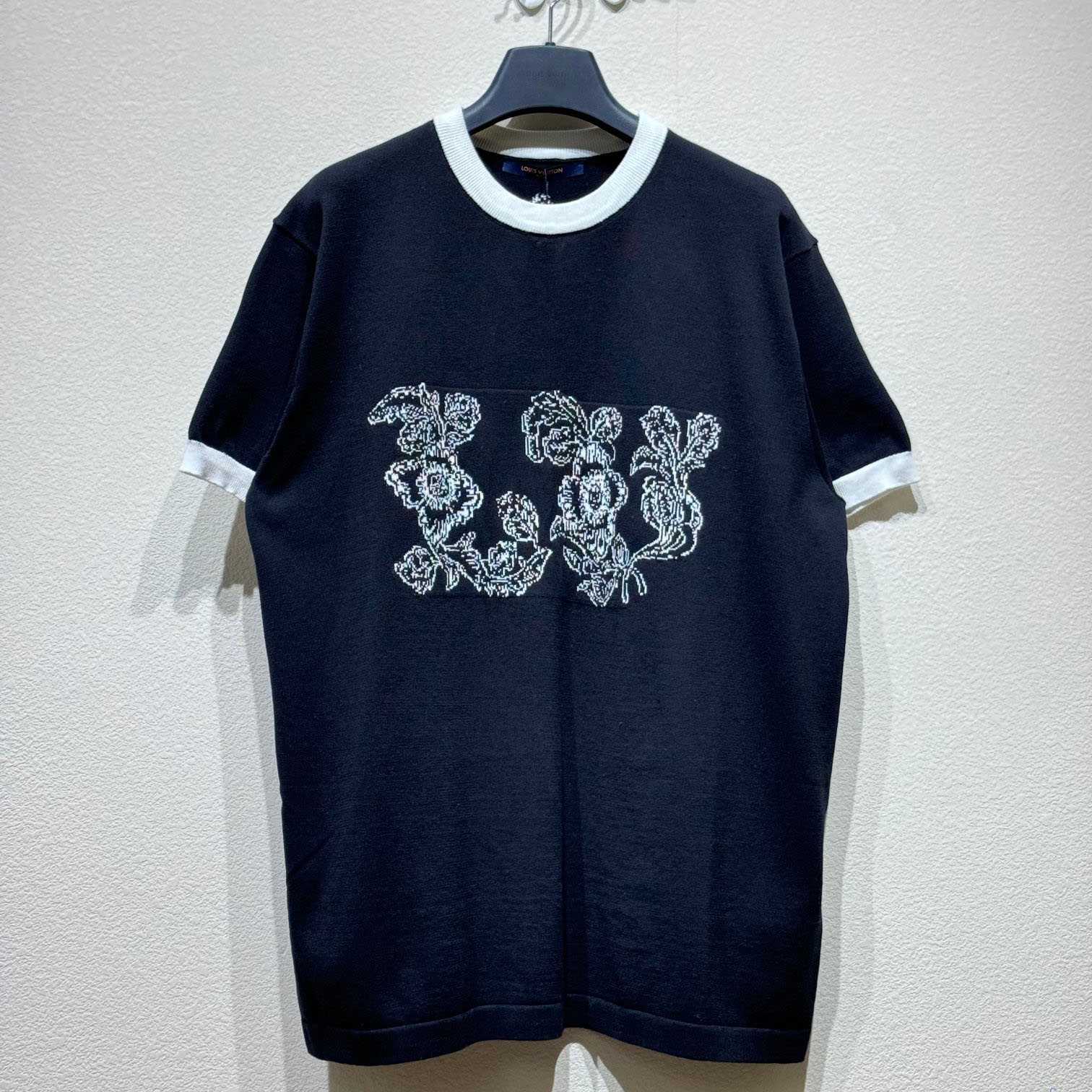 Louis Vuitton Graphic Intarsia Short-Sleeved Cotton Crewneck   - EUR FASHION