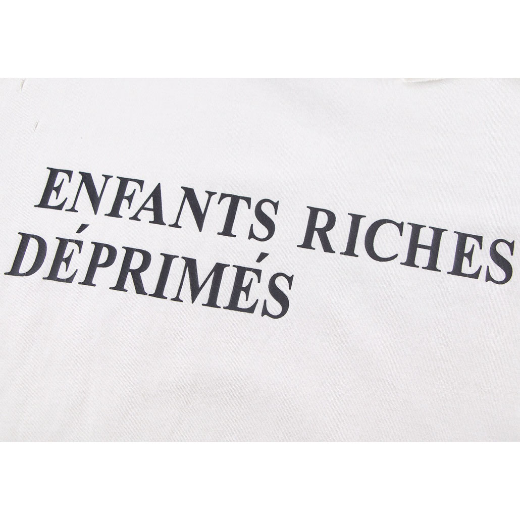 Enfants Riches Déprimés Cropped Distressed Logo-Print Cotton-Jersey - EUR FASHION