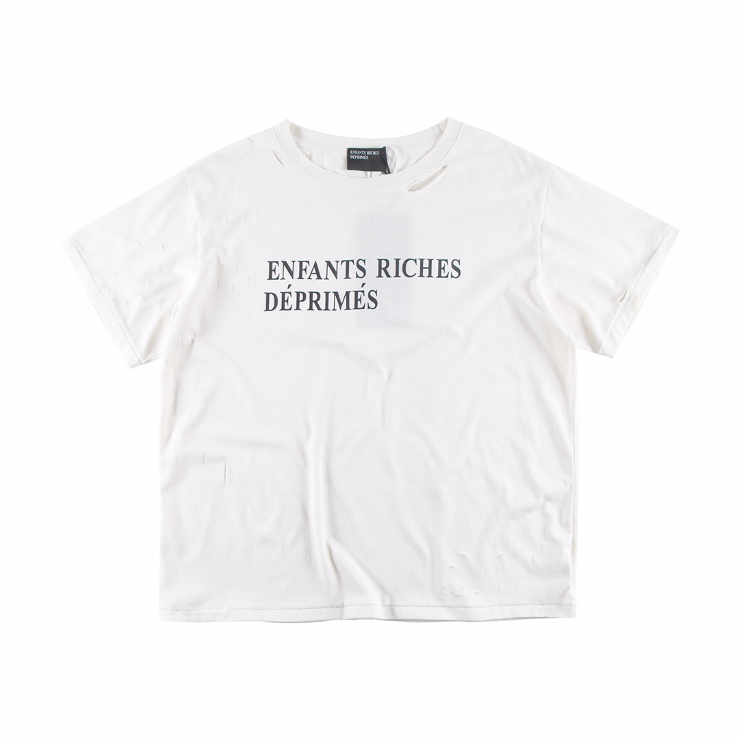 Enfants Riches Déprimés Cropped Distressed Logo-Print Cotton-Jersey - EUR FASHION