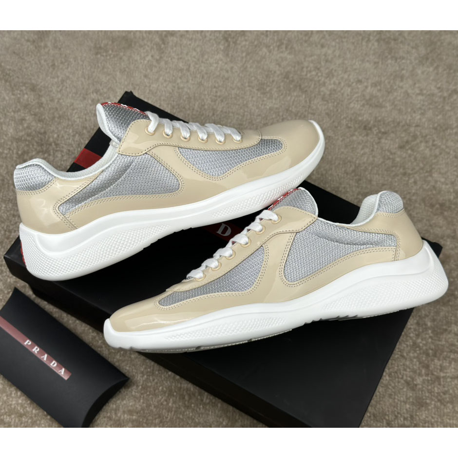 Prada America's Cup Patent Leather And Bike Fabric Sneakers - EUR FASHION