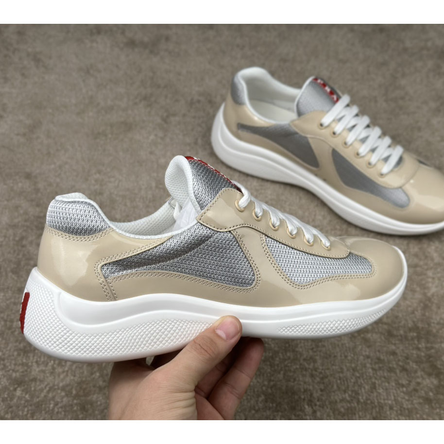 Prada America's Cup Patent Leather And Bike Fabric Sneakers - EUR FASHION