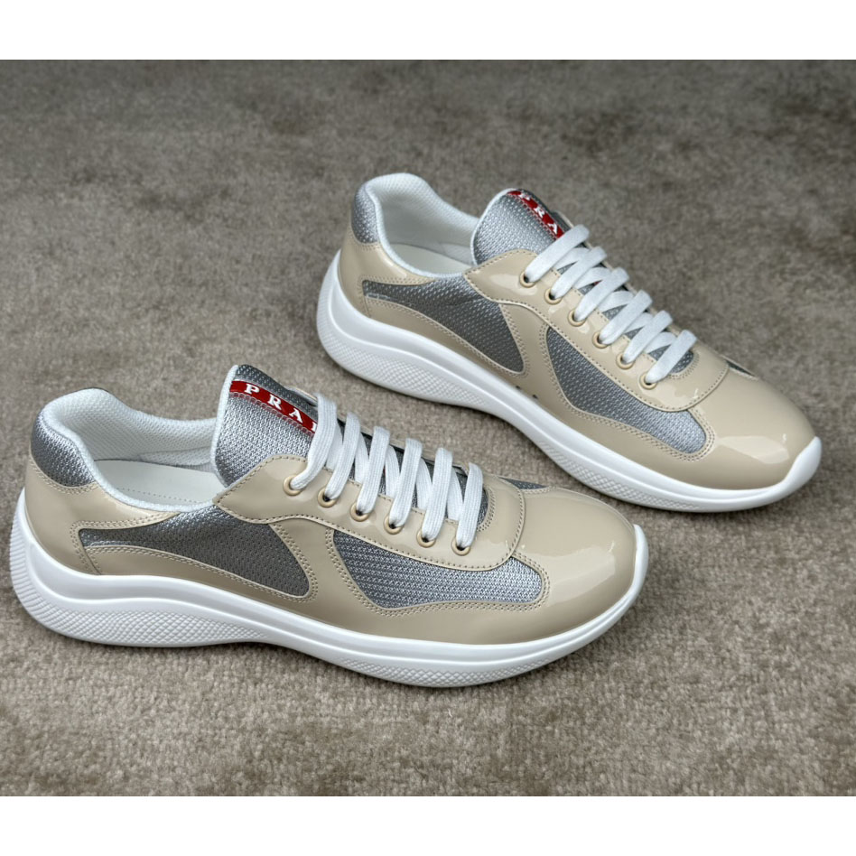Prada America's Cup Patent Leather And Bike Fabric Sneakers - EUR FASHION