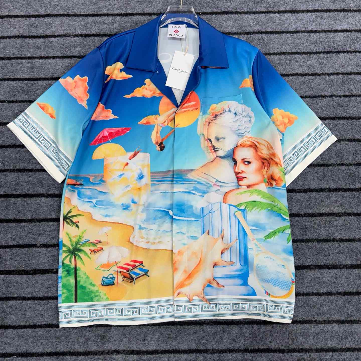 Casablanca Cuban Short Sleeve Silk Shirt - EUR FASHION