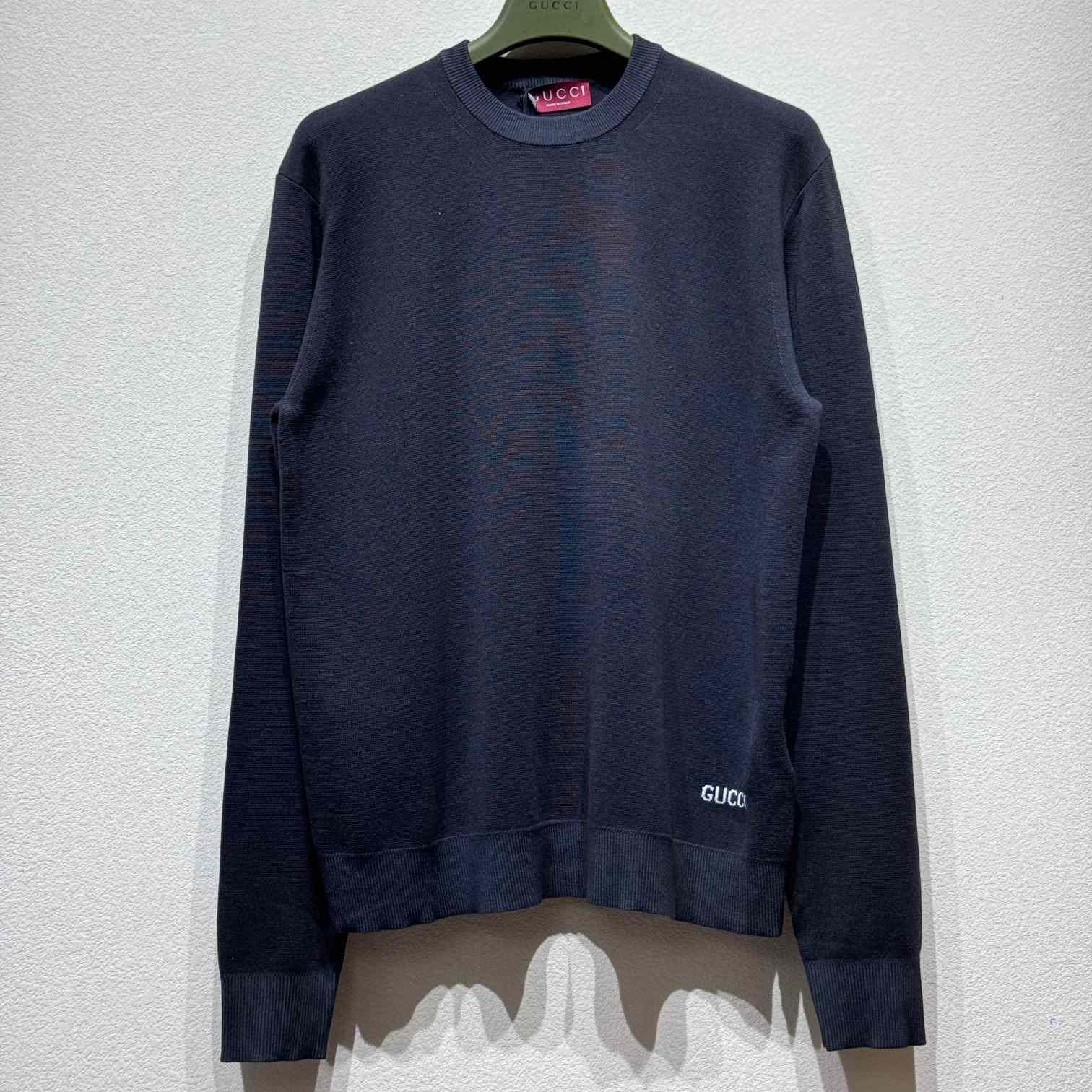 Gucci Silk Cotton Jumper With Intarsia - EUR FASHION