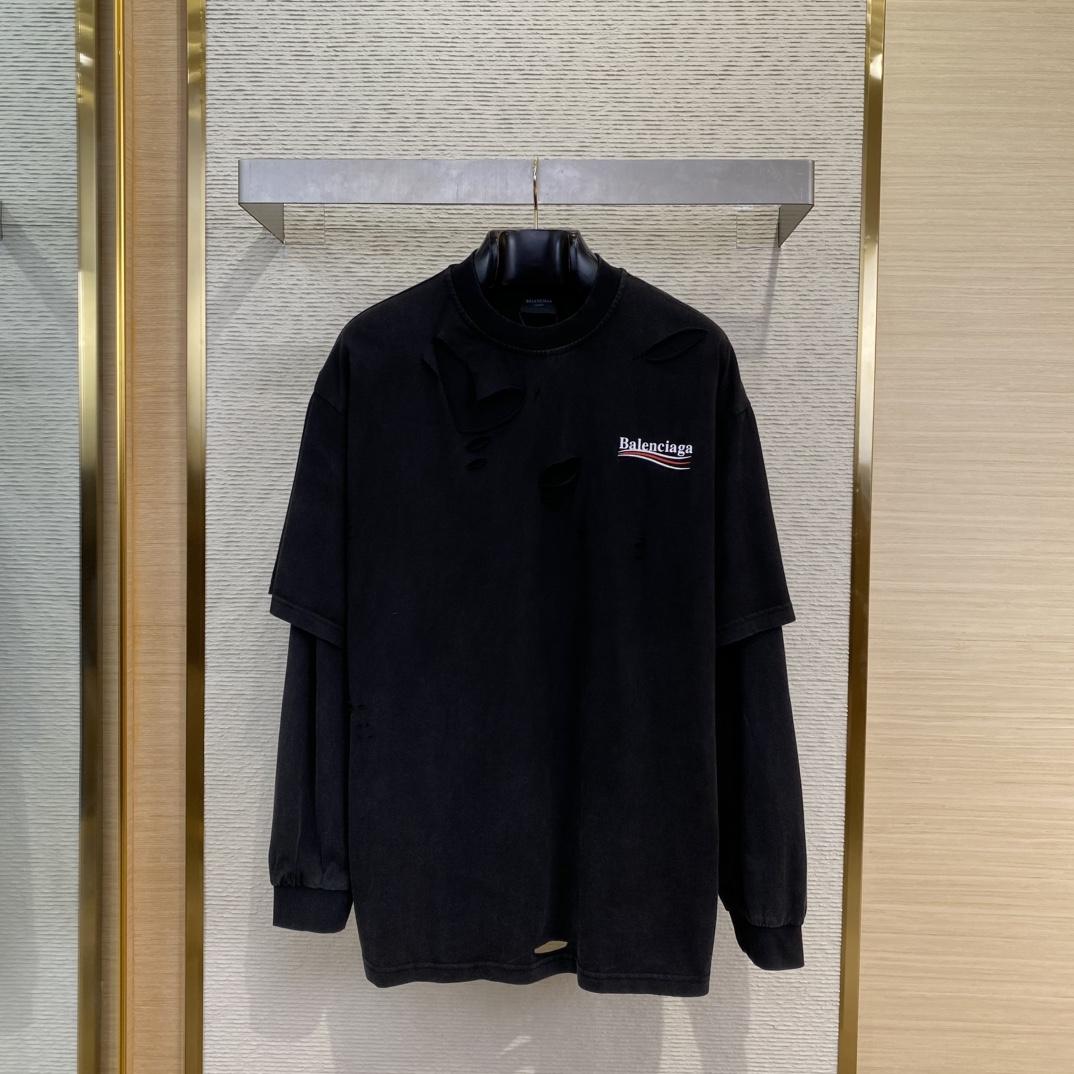 Balenciaga Political Campaign Layered T-shirt In Black - EUR FASHION