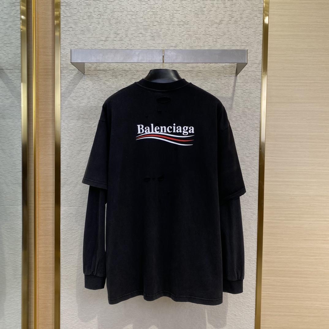 Balenciaga Political Campaign Layered T-shirt In Black - EUR FASHION