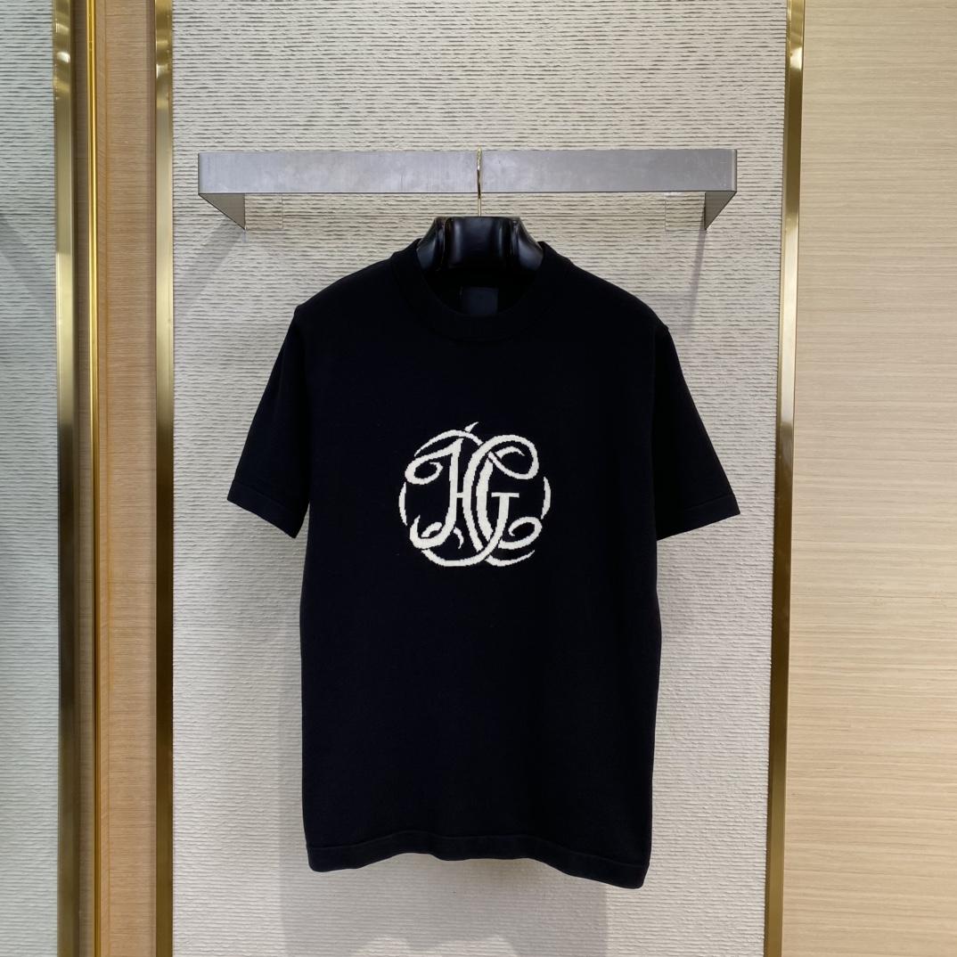 Givenchy T-shirt In Knit With HG Jacquard - EUR FASHION