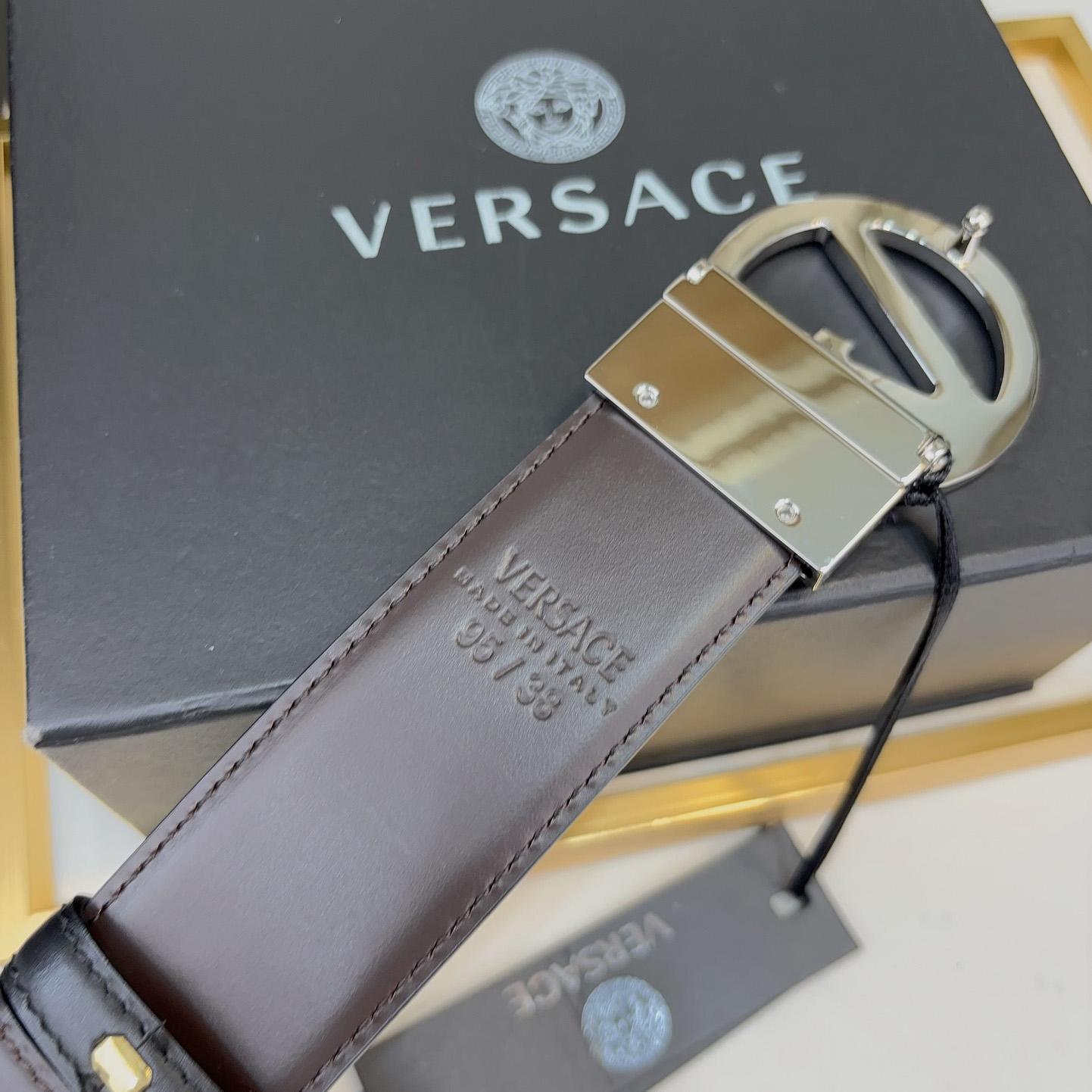 Versace Leather Belt   40mm - EUR FASHION