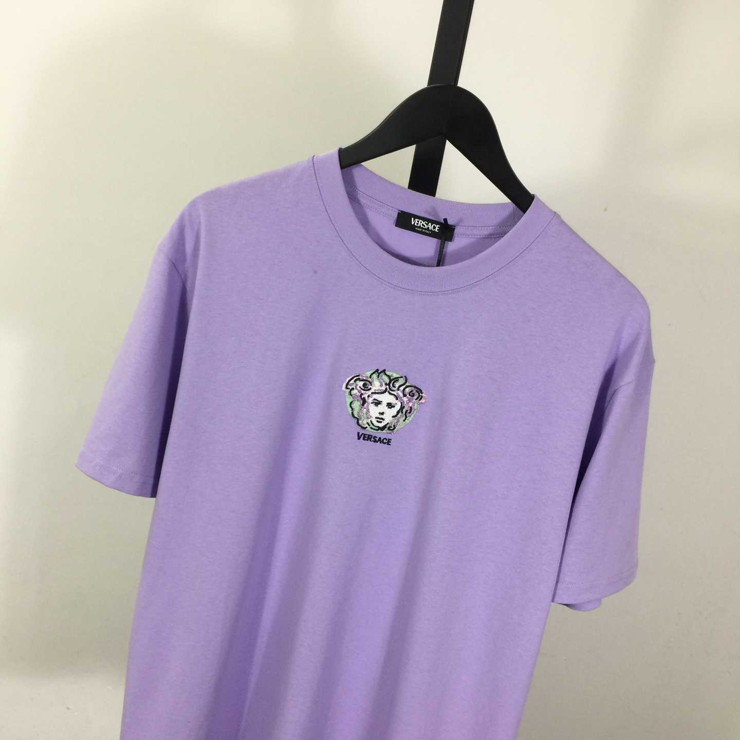 Versace Medusa Cotton T-shirt With Embroidery - EUR FASHION