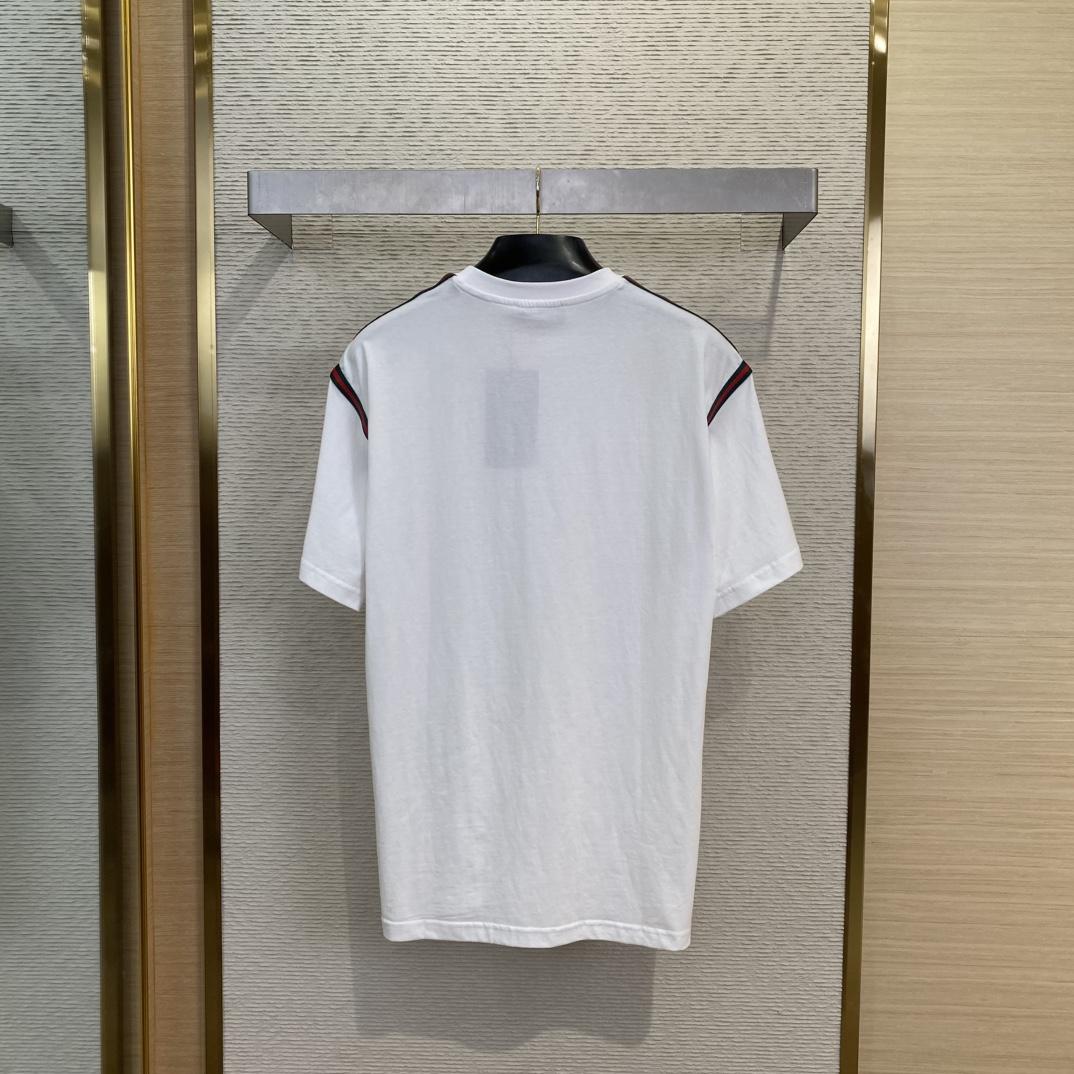 Gucci Cotton Jersey T-shirt With Web - EUR FASHION