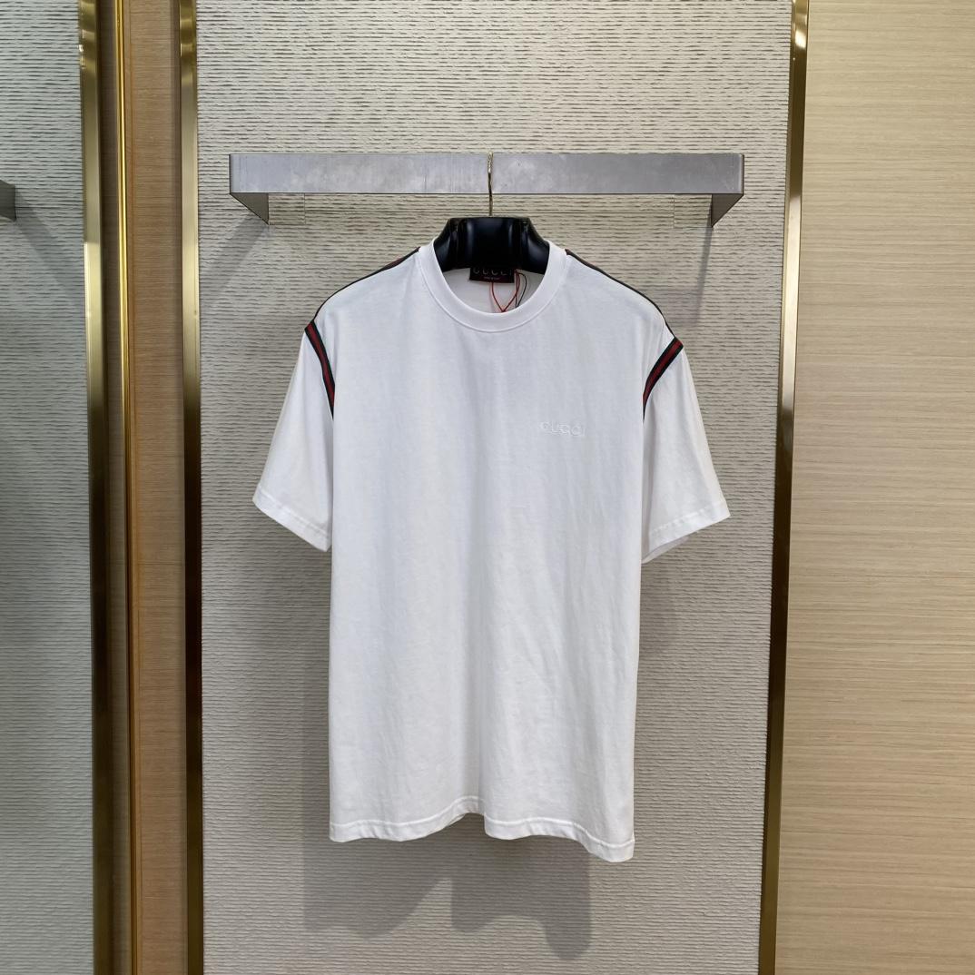 Gucci Cotton Jersey T-shirt With Web - EUR FASHION