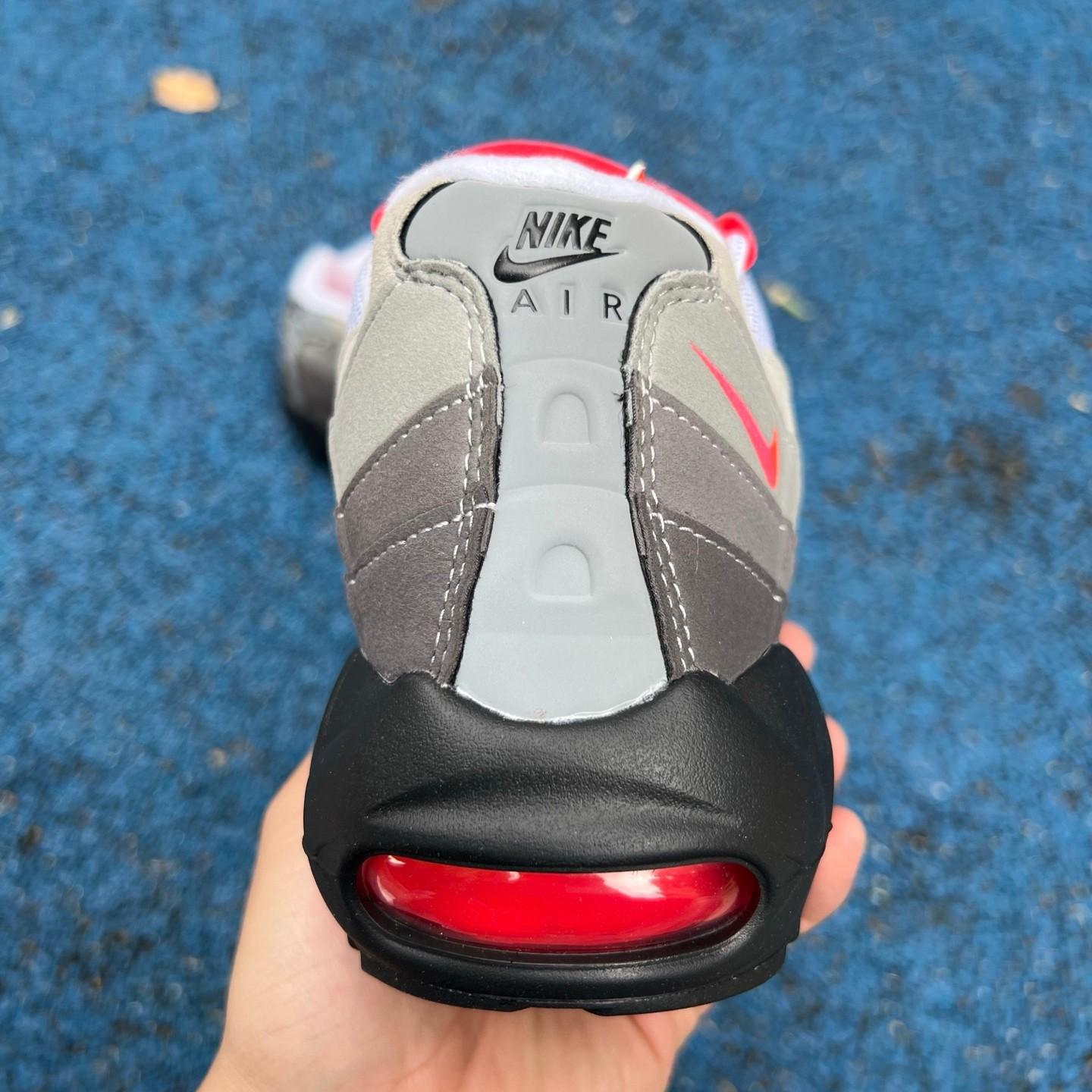 Nike Air Max 95 'White & Solar Red & Granite'   AT28 - EUR FASHION