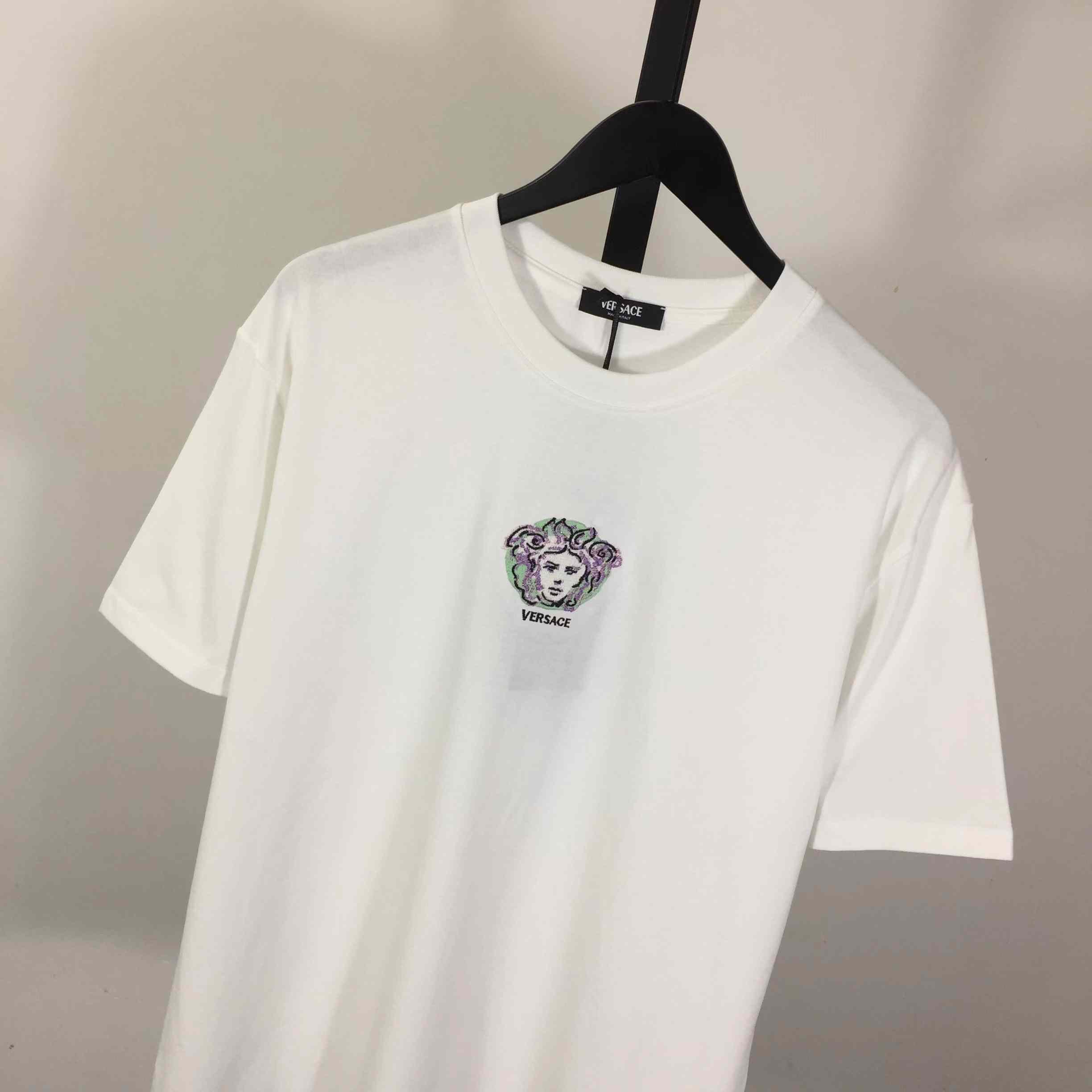 Versace Medusa Cotton T-shirt With Embroidery - EUR FASHION
