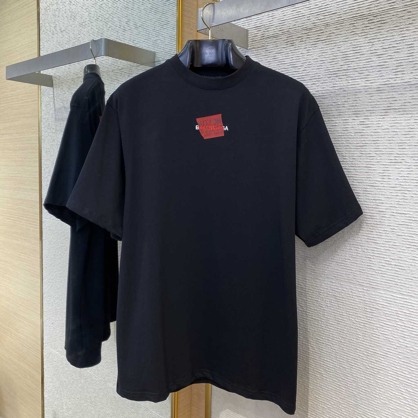 Balenciaga Taped Balenciaga Back T-Shirt Medium Fit In Black - EUR FASHION