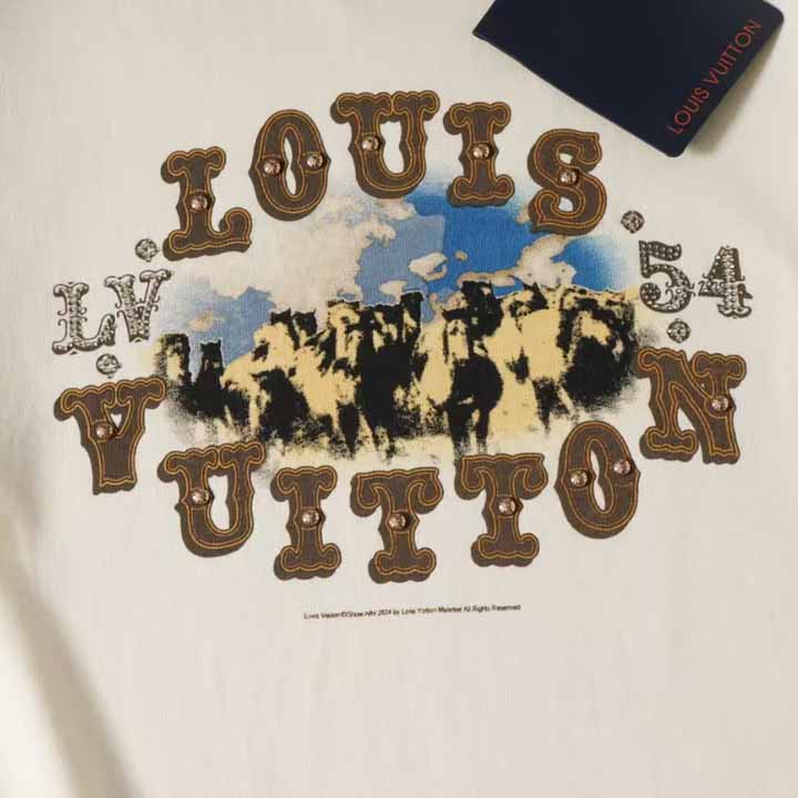 Louis Vuitton Graphic Cotton And Linen-Blend T-Shirt     1AFWUV - EUR FASHION