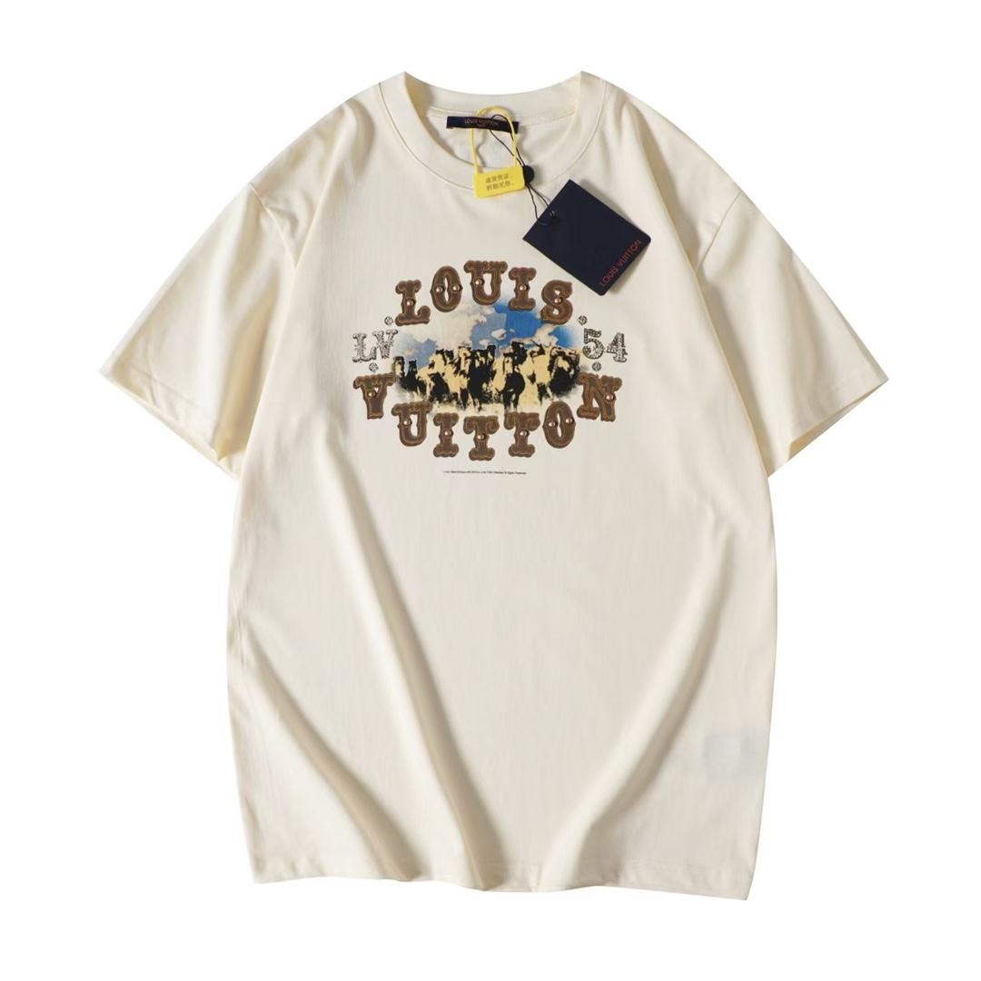 Louis Vuitton Graphic Cotton And Linen-Blend T-Shirt     1AFWUV - EUR FASHION