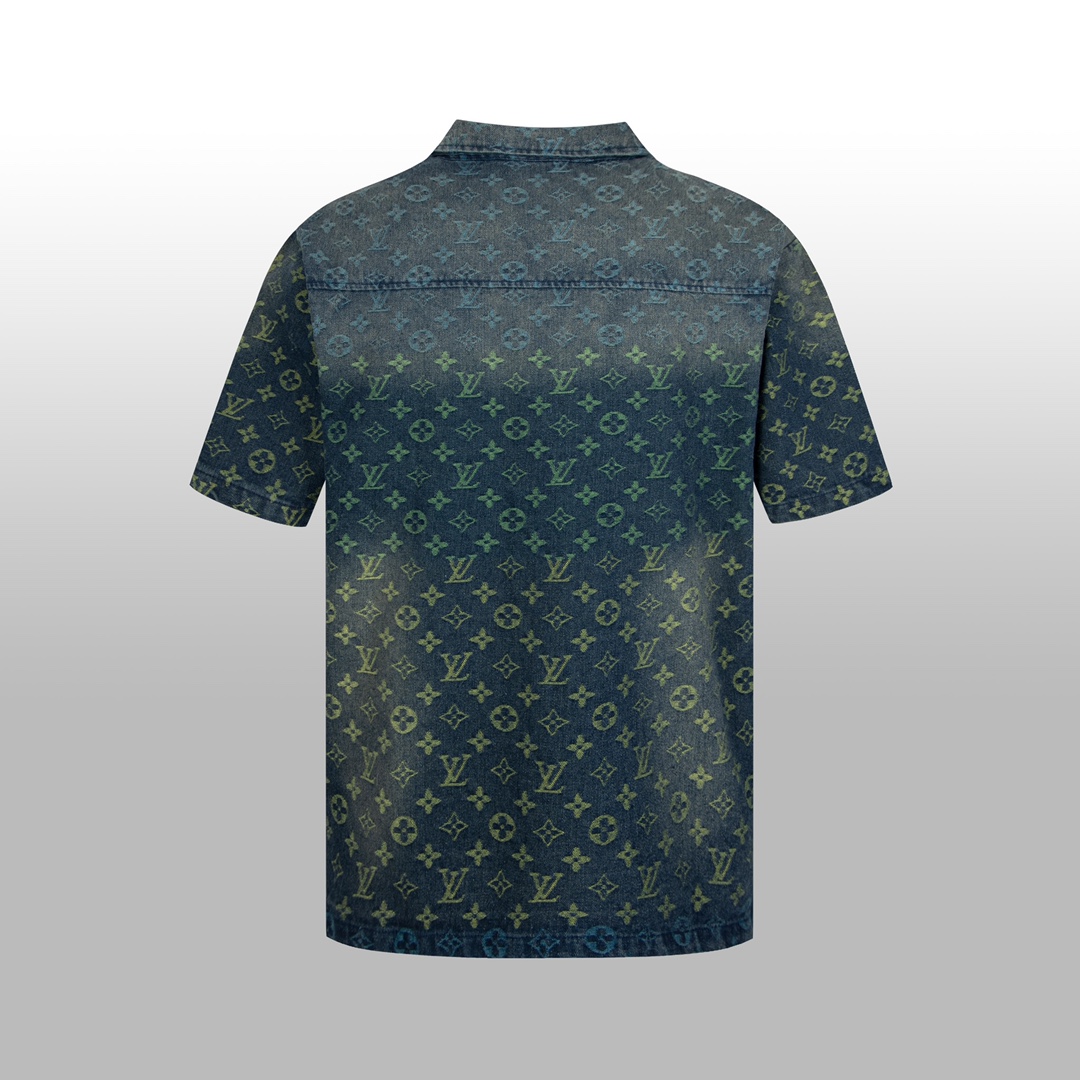Louis Vuitton Rainbow Monogram Short-Sleeved Denim Shirt - EUR FASHION