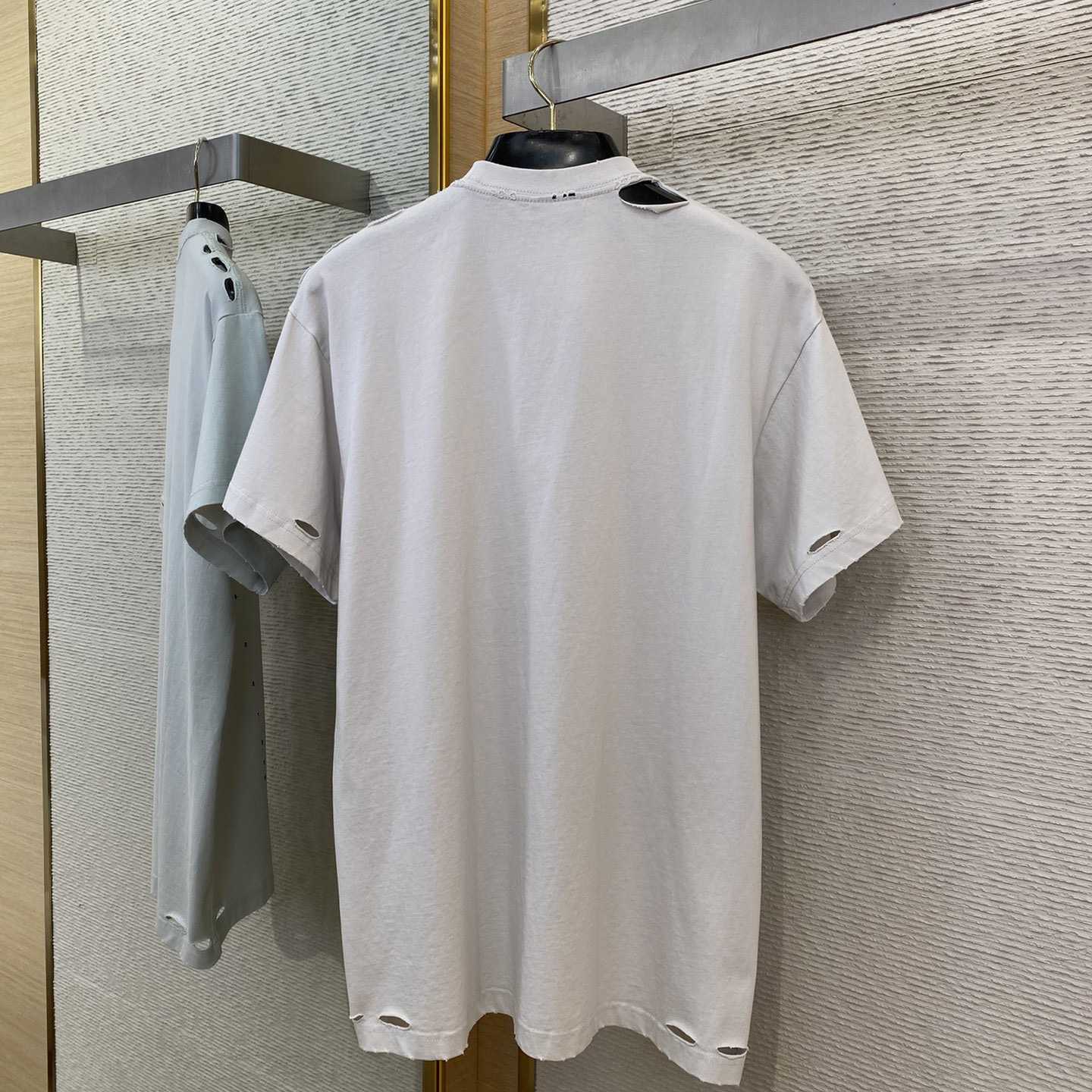 Balenciaga Eye Chart Distressed Oversize Cotton T-shirt - EUR FASHION