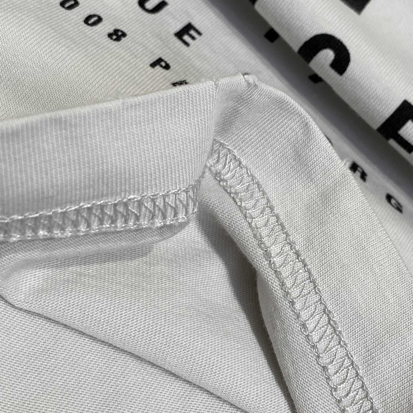 Balenciaga Eye Chart Distressed Oversize Cotton T-shirt - EUR FASHION