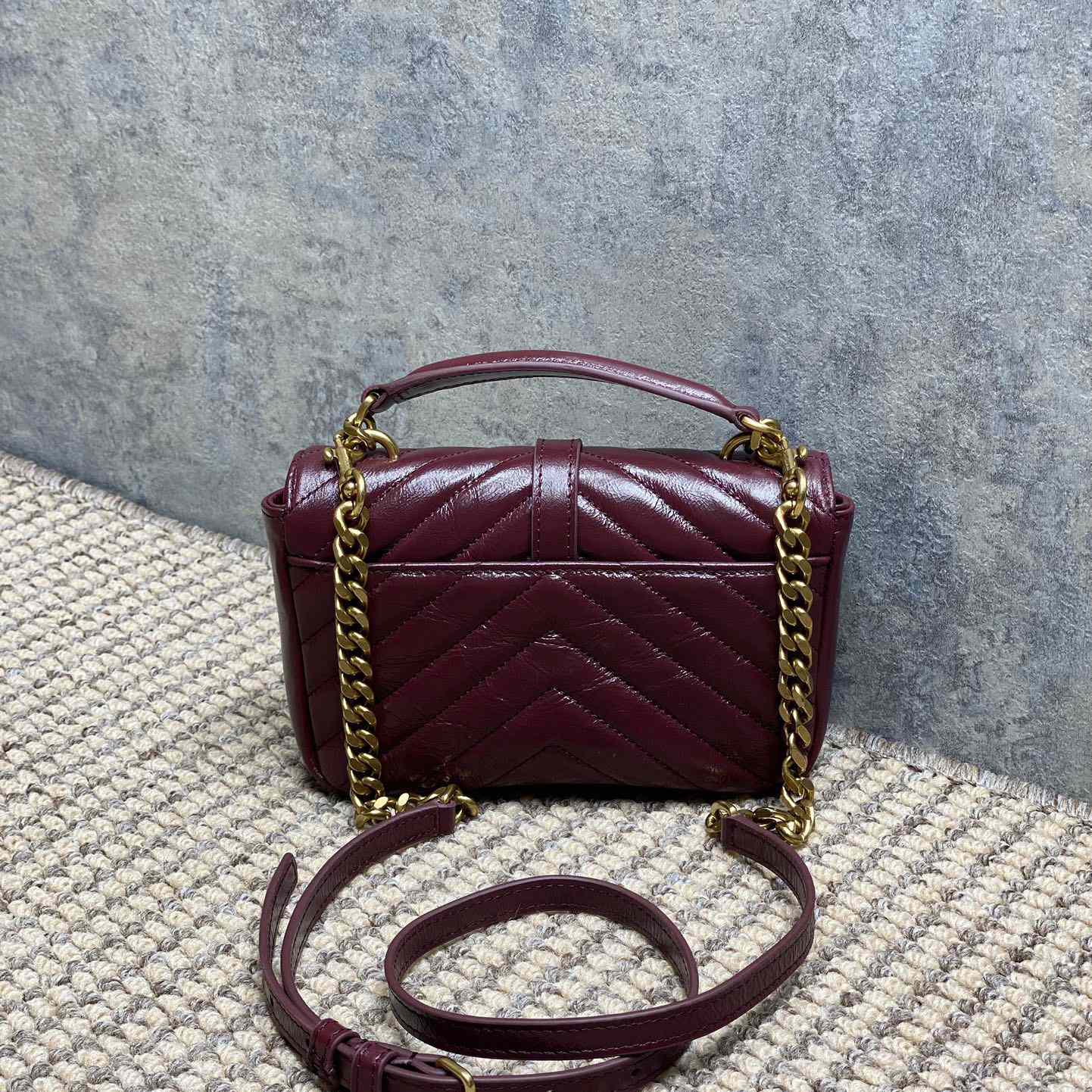Saint Laurent College Mini In Shiny Leather - EUR FASHION
