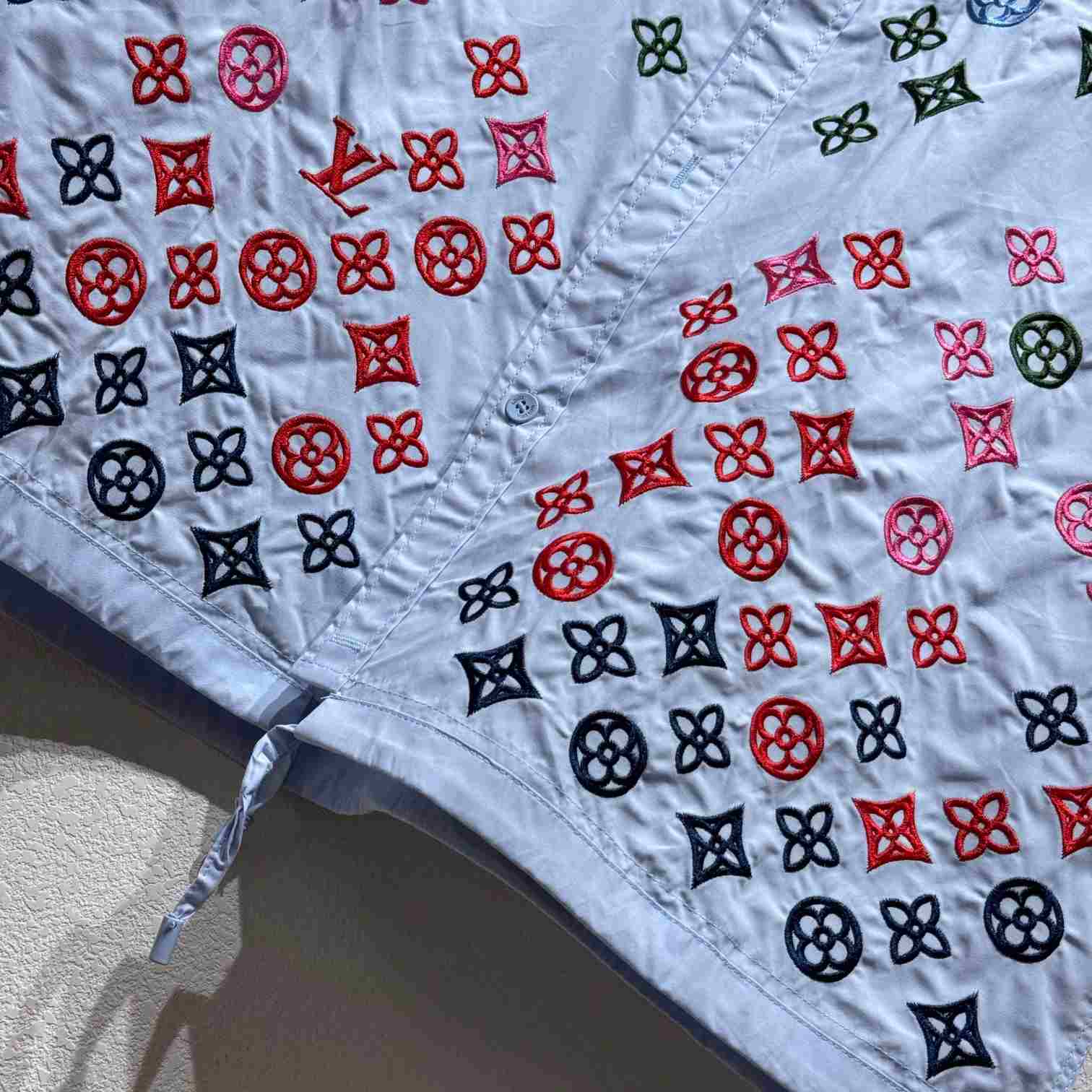 Louis Vuitton Monogram Flowers Embroidered Short-Sleeved Shirt  1AGTPB - EUR FASHION