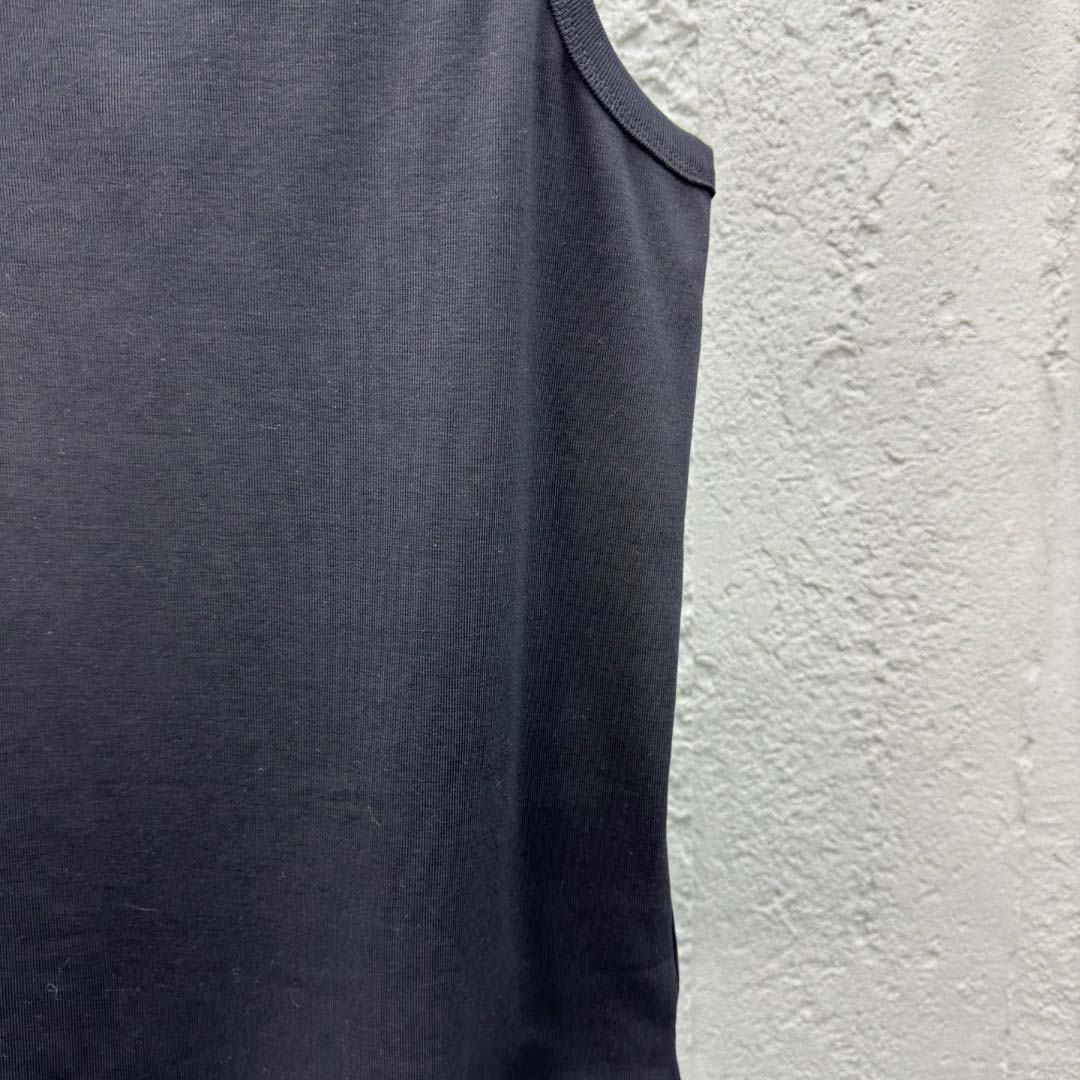 Prada Cotton Tank Top With Enamel Logo - EUR FASHION