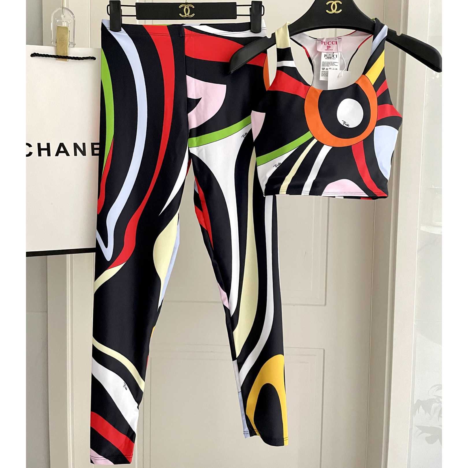 Pucci Iride-Print Crop Top And Leggings - EUR FASHION
