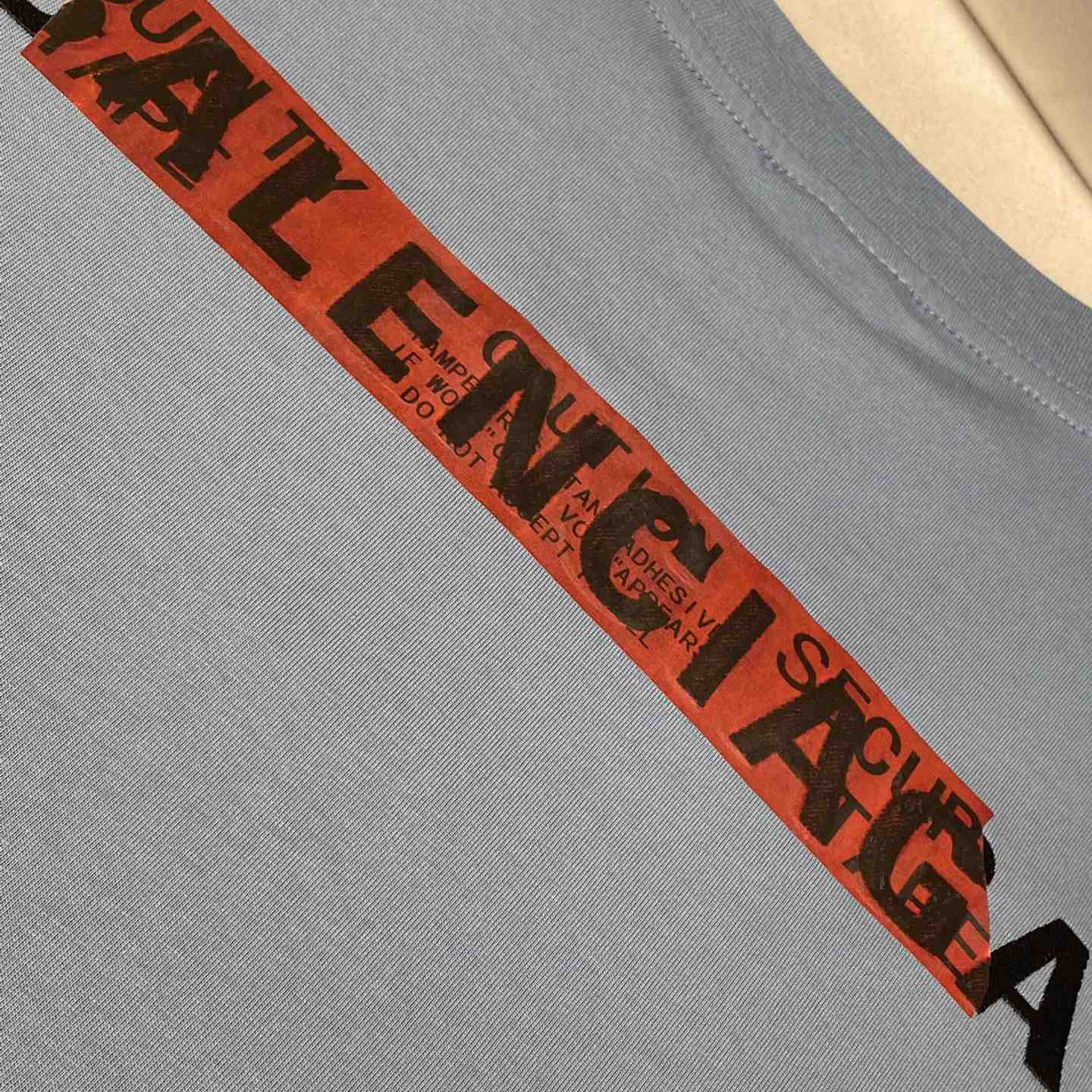 Balenciaga Taped Balenciaga Back T-Shirt Medium Fit In Grey Blue - EUR FASHION