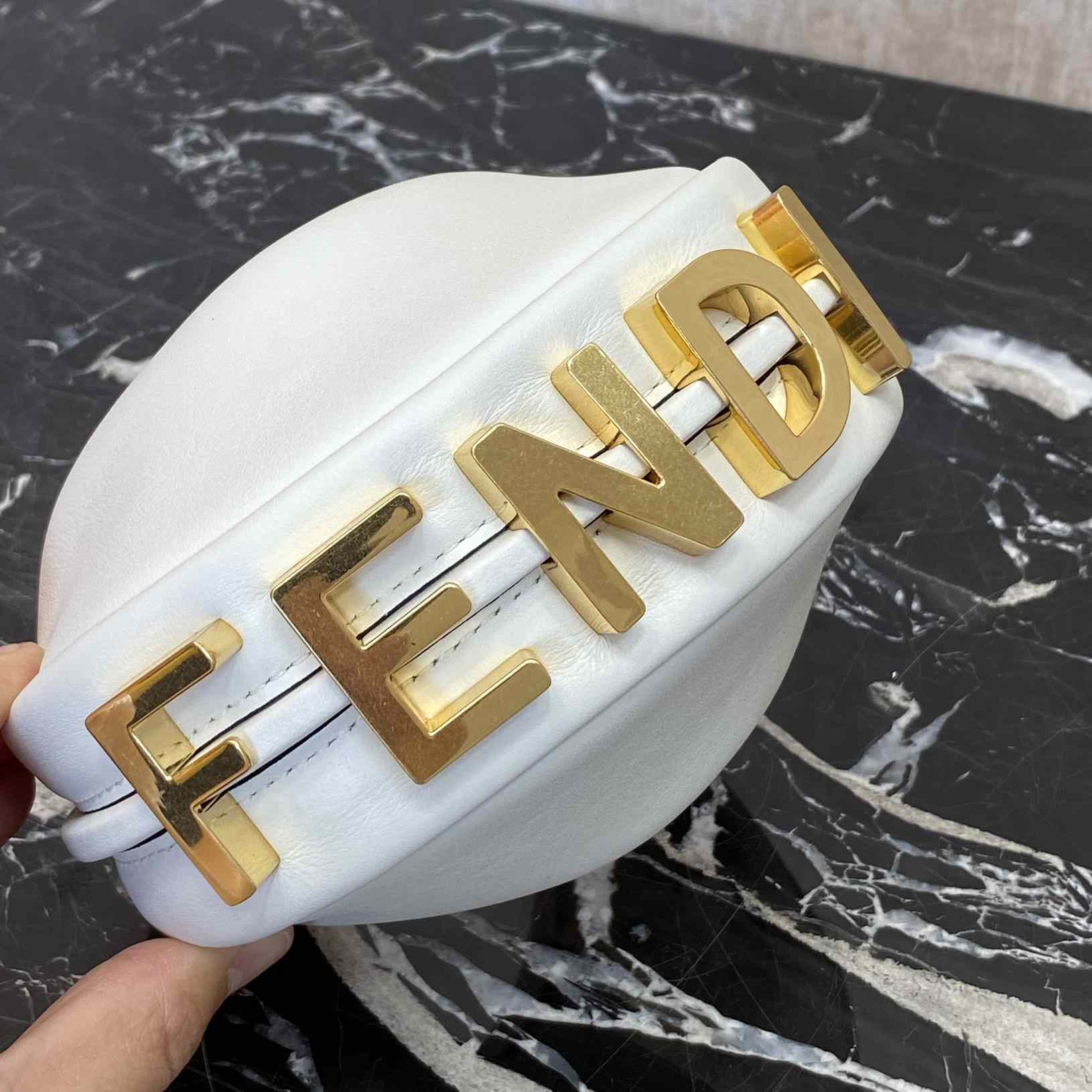 Fendi Fendigraphy Mini White Leather Mini Bag - EUR FASHION