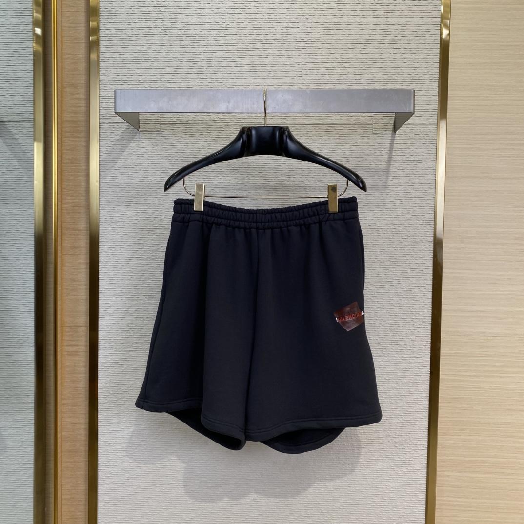 Balenciaga Taped Balenciaga Back Shorts In Faded Black - EUR FASHION