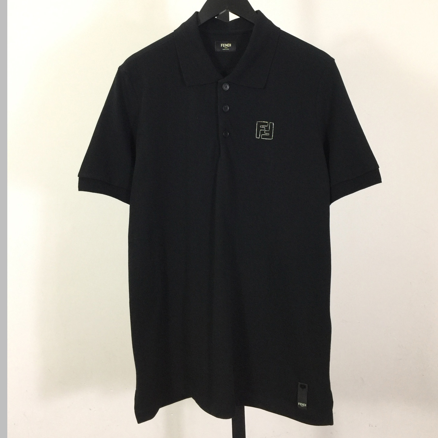 Fendi Black Cotton Polo Shirt - EUR FASHION