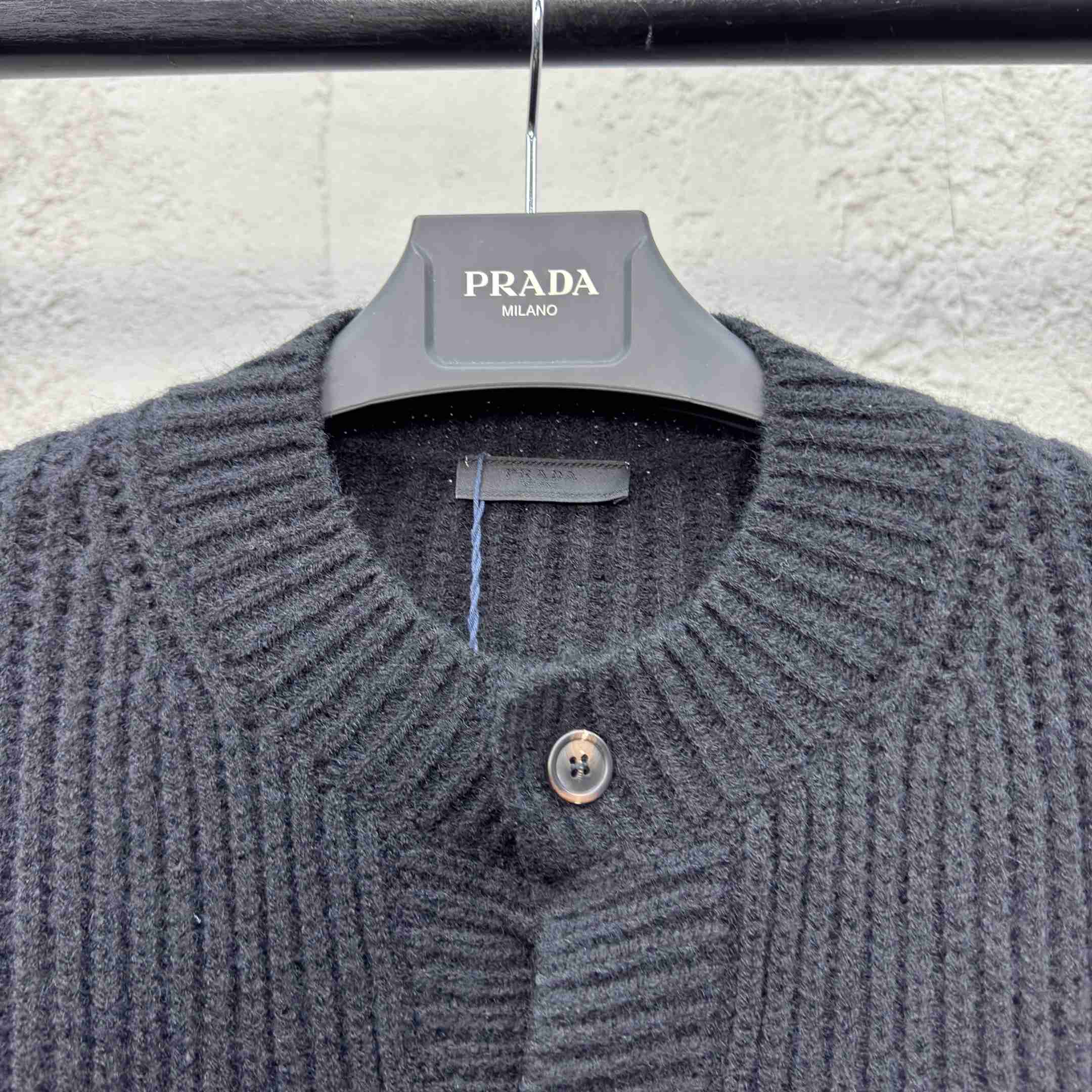 Prada Cashgora Button-Up Ribbed-Knitted Cardigan - EUR FASHION