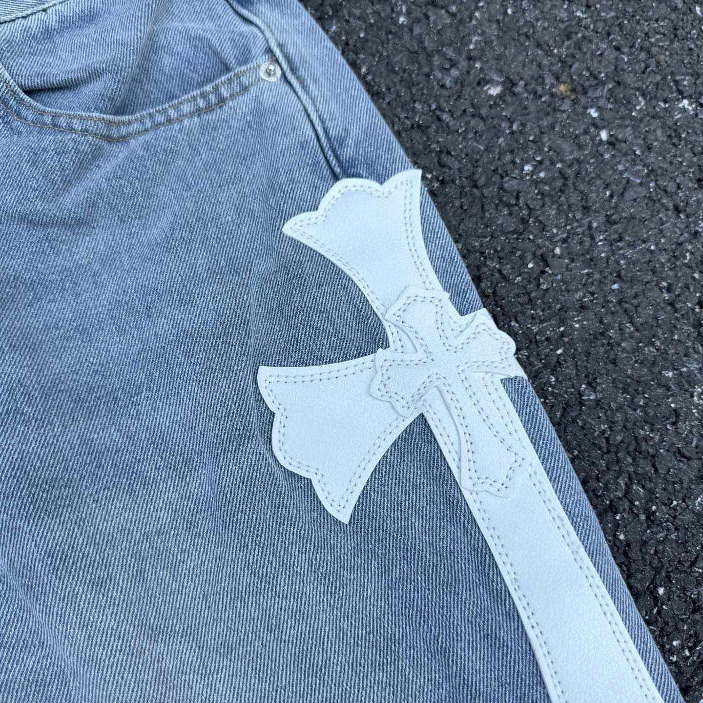 Chrome Hearts x Gallery Dept Cross Patch Flare Denim Jean - EUR FASHION