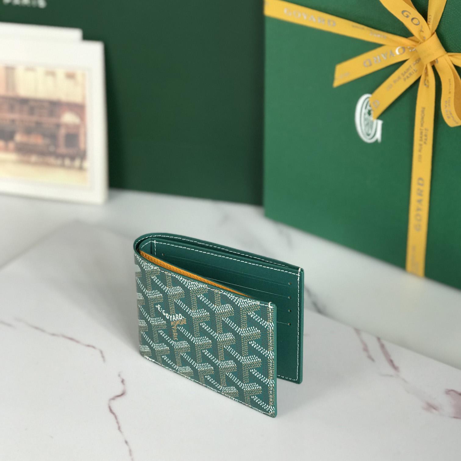 Goyard Short 8 Card Slots Billfold Wallet Green - EUR FASHION