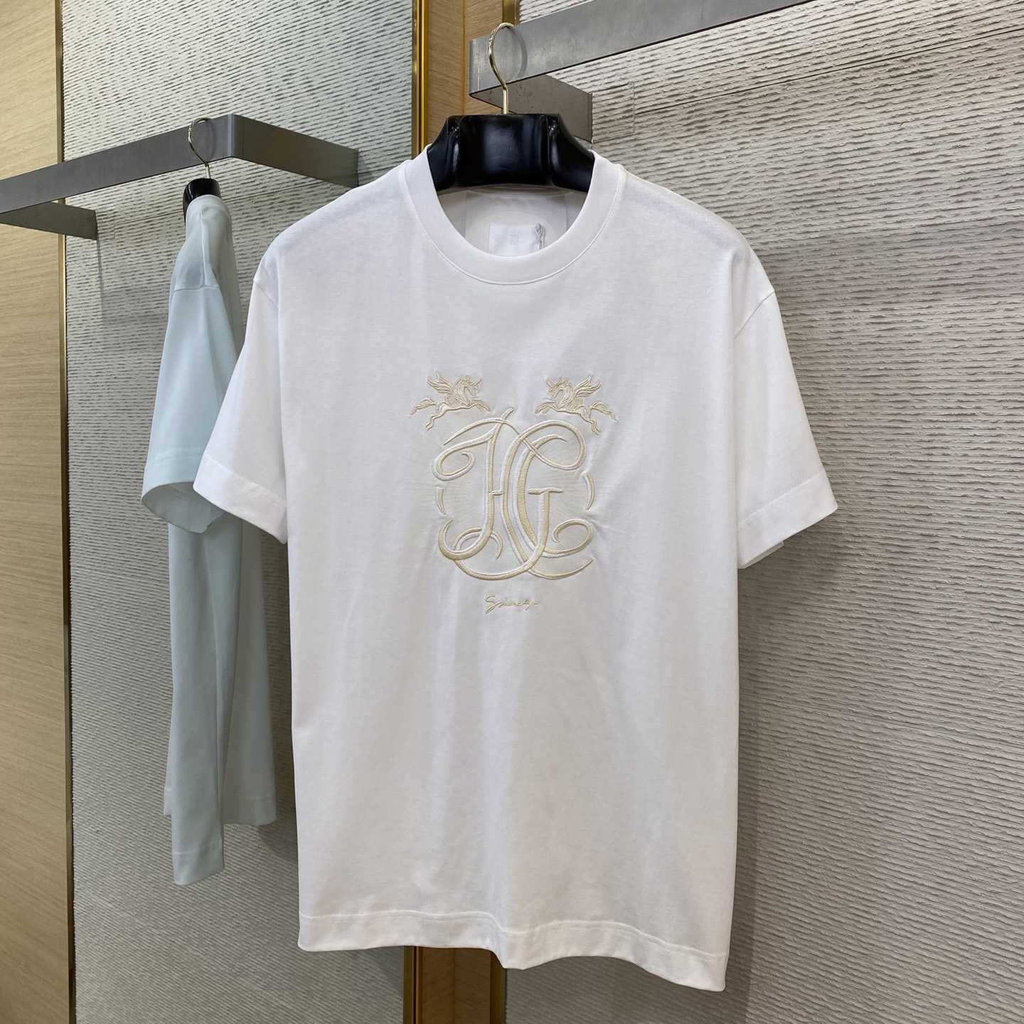 Givenchy T-shirt In Cotton With HG Embroidery - EUR FASHION