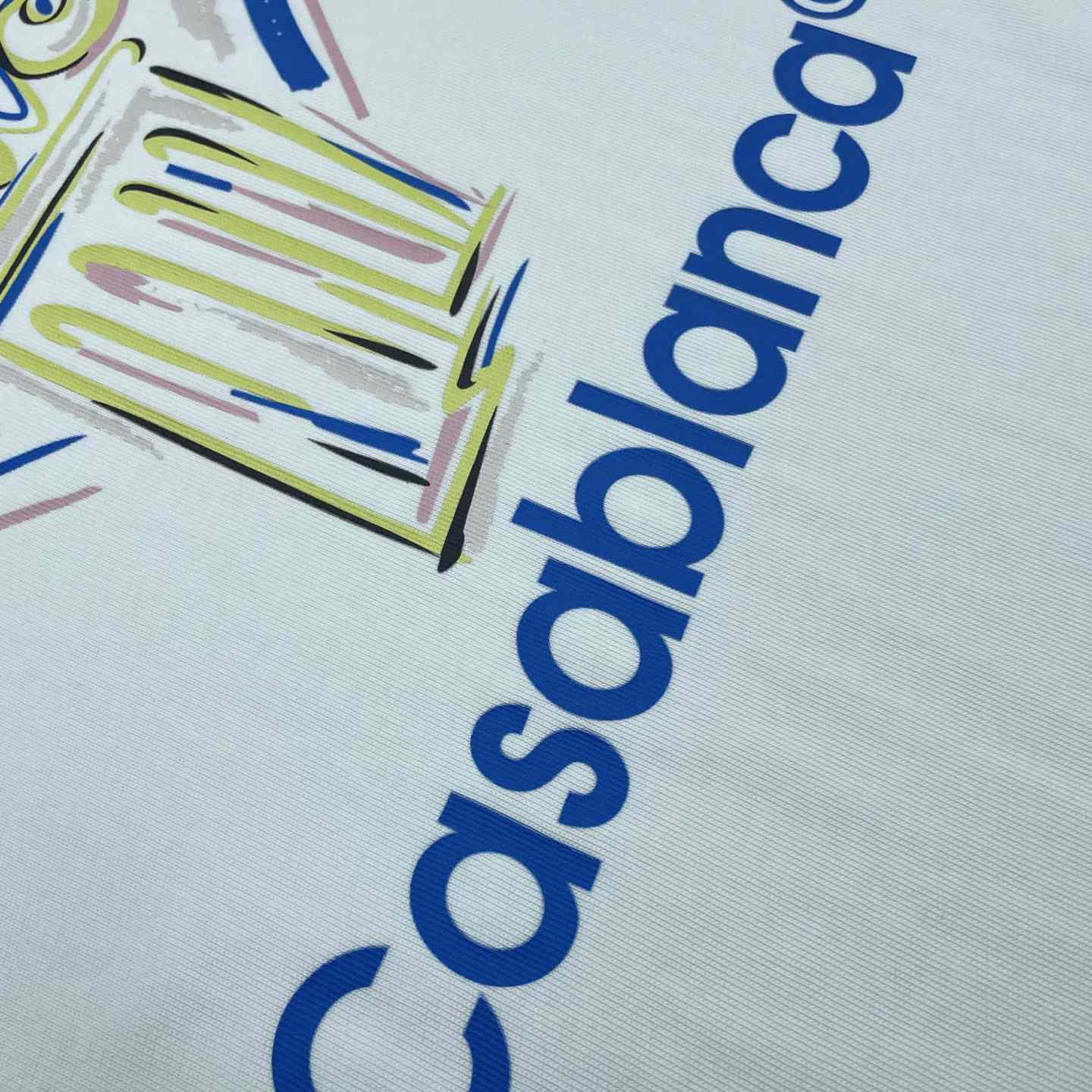 Casablanca White Diamond Column Printed T-Shirt   C952 - EUR FASHION