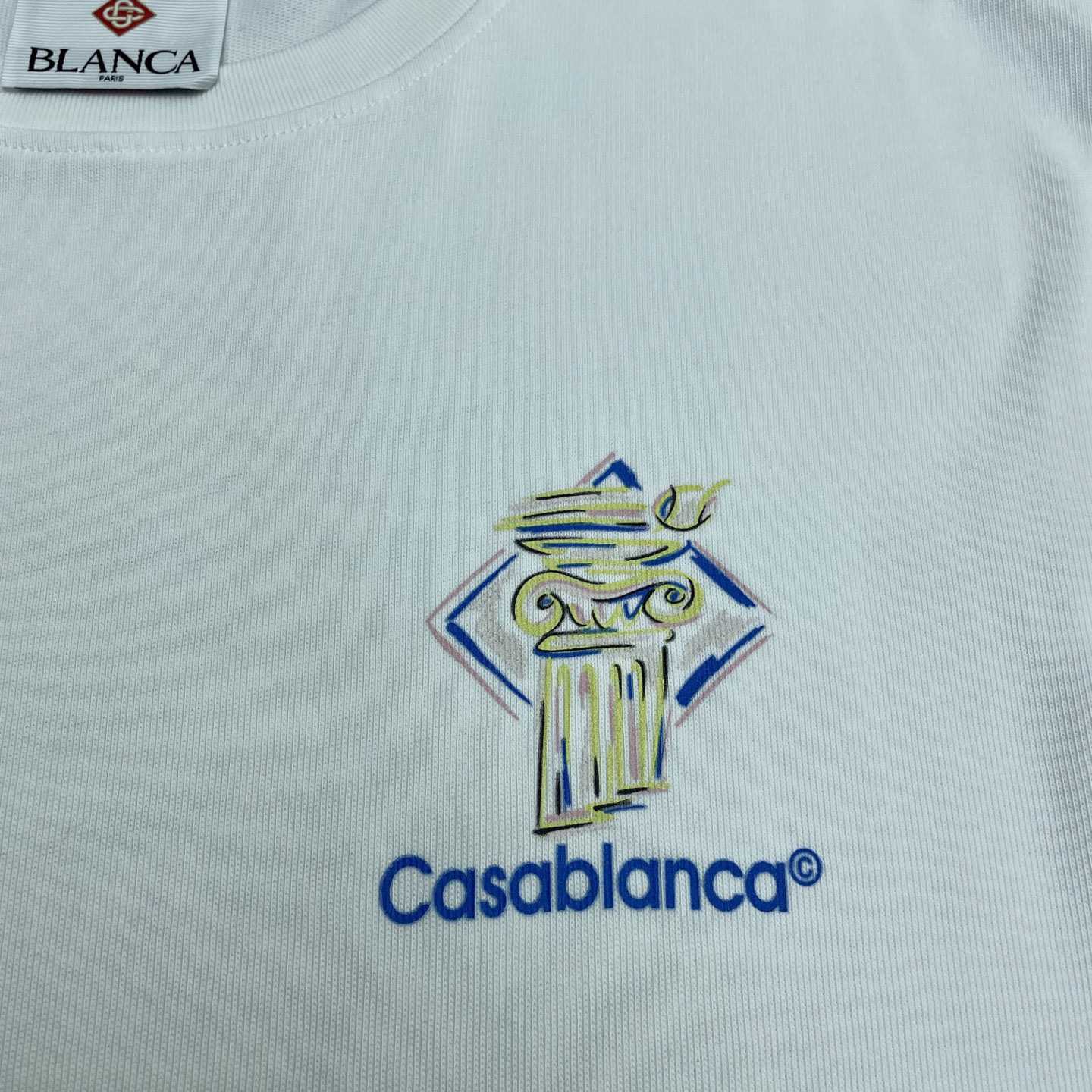 Casablanca White Diamond Column Printed T-Shirt   C952 - EUR FASHION