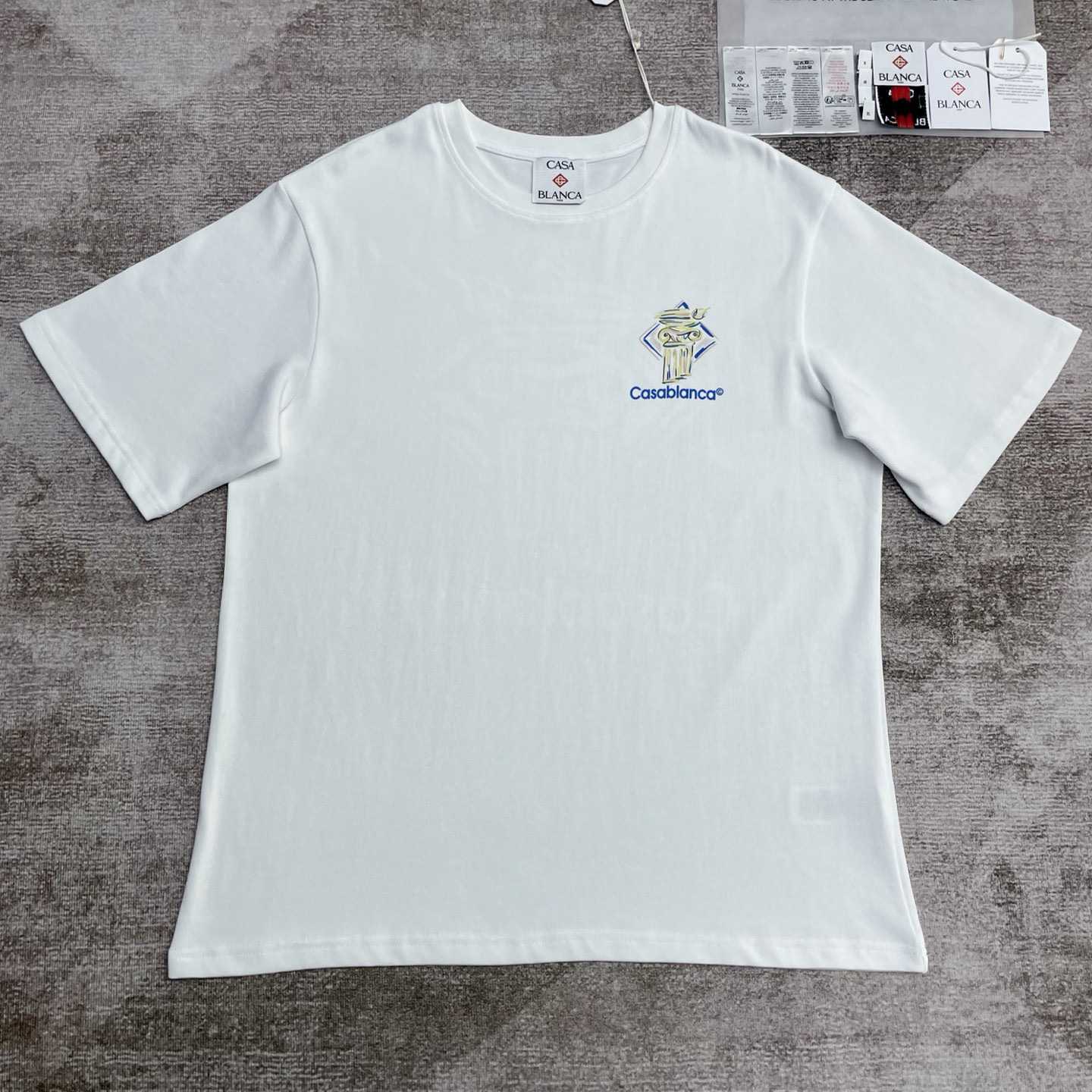 Casablanca White Diamond Column Printed T-Shirt   C952 - EUR FASHION