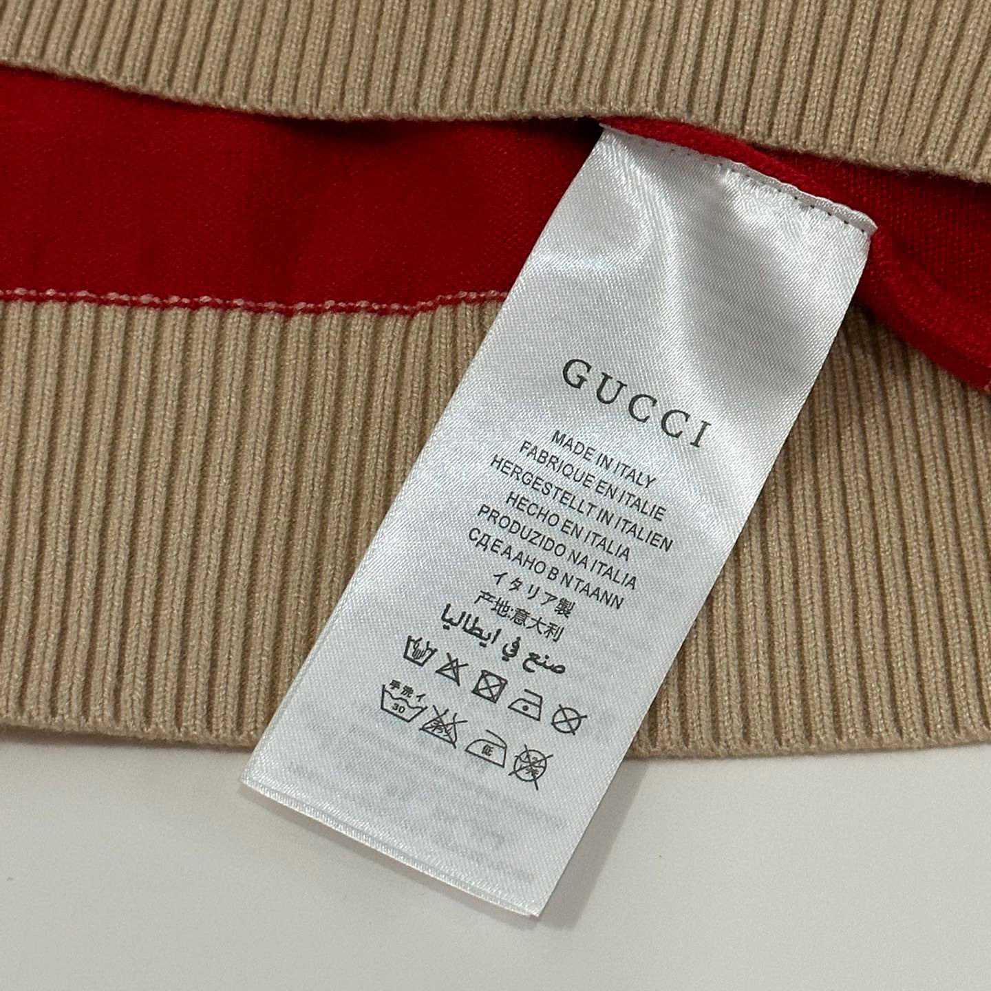Gucci Logo Embroidered Striped Cotton Half-Placket Sweater - EUR FASHION