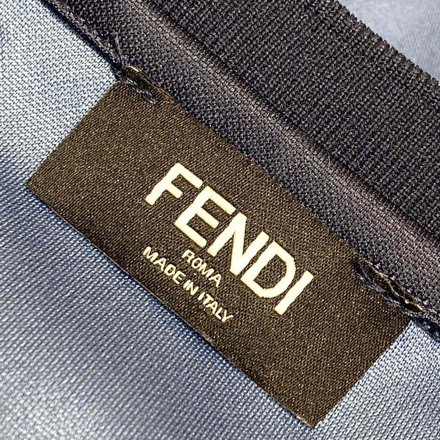 Fendi Blue Pequin Fabric T-shirt - EUR FASHION