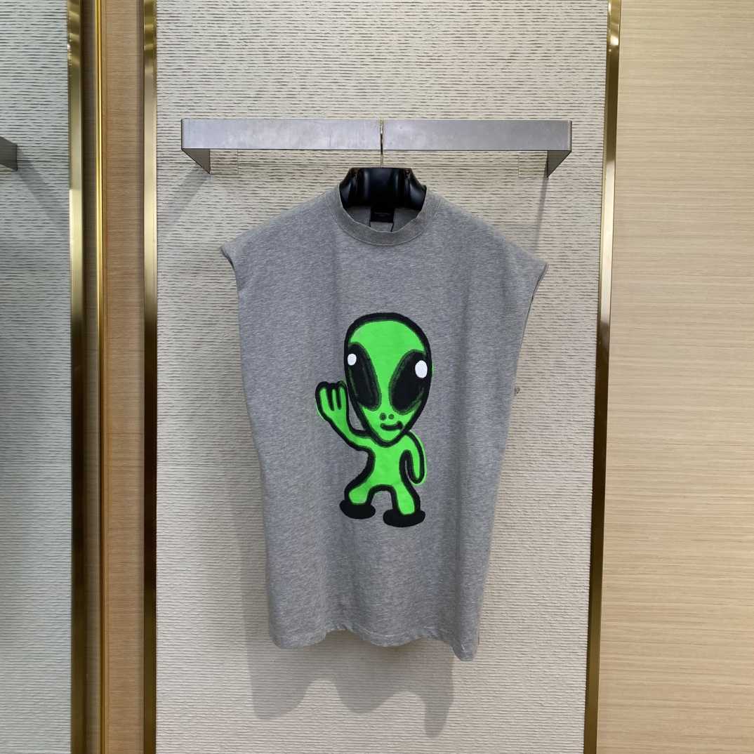 Balenciaga Hi There + Dripley Sleeveless T-Shirt In Heather Grey - EUR FASHION