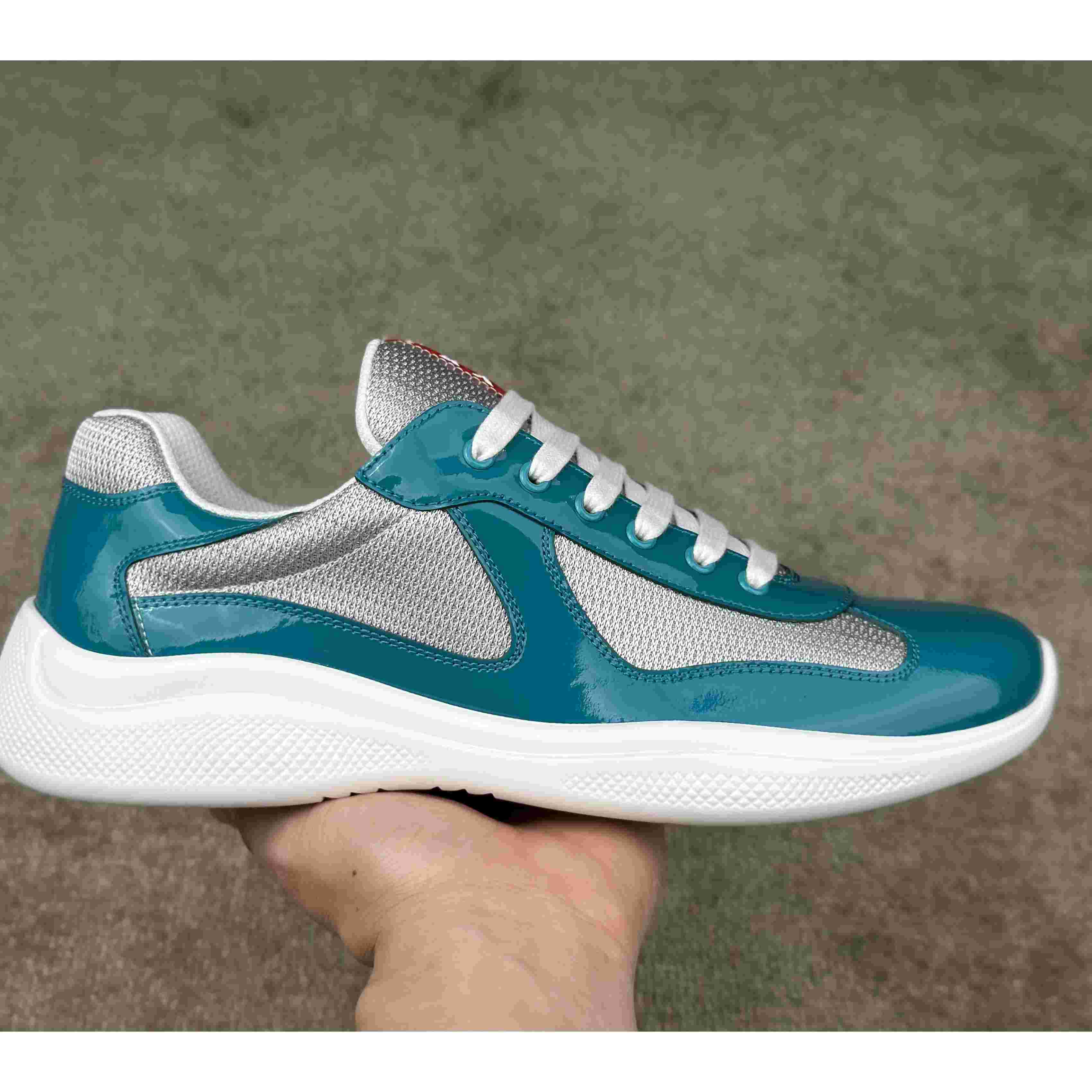 Prada America's Cup Patent Leather And Bike Fabric Sneakers - EUR FASHION