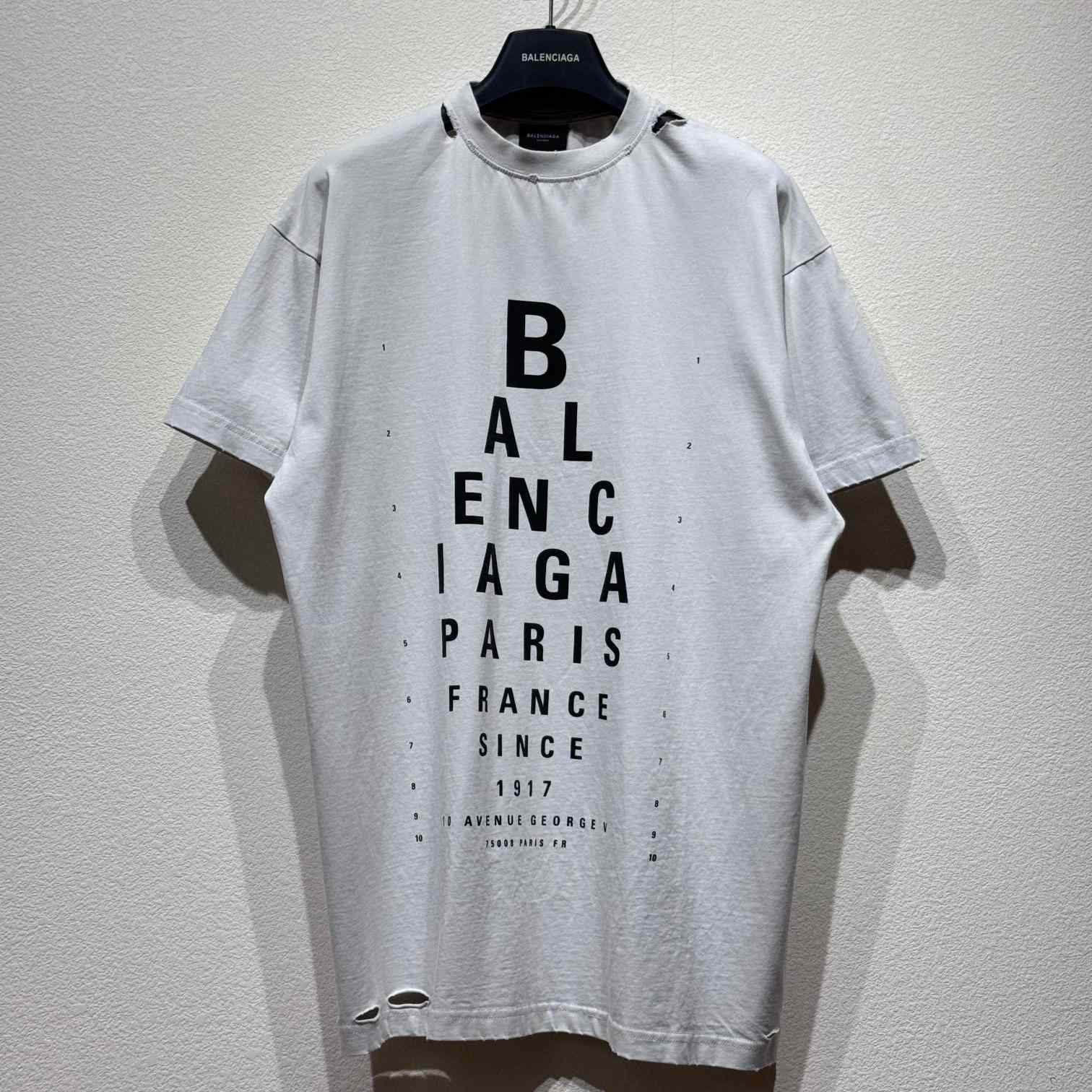Balenciaga Optical T-Shirt Oversized In White - EUR FASHION