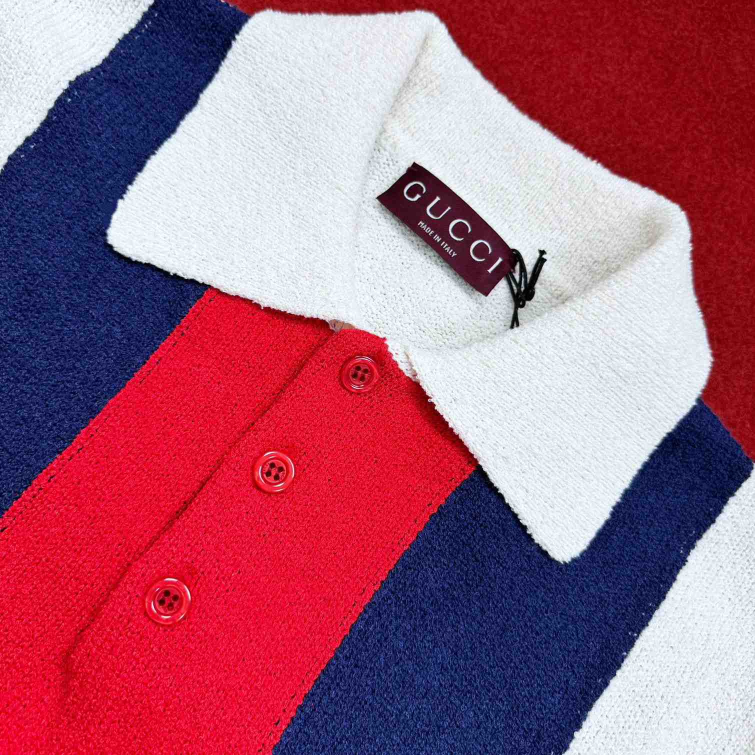 Gucci Cotton Blend Terry Knit Polo Shirt  - EUR FASHION