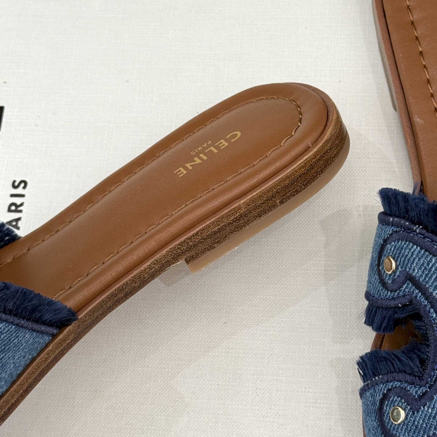 Celine Marina Fringed Mule In Denim  - EUR FASHION