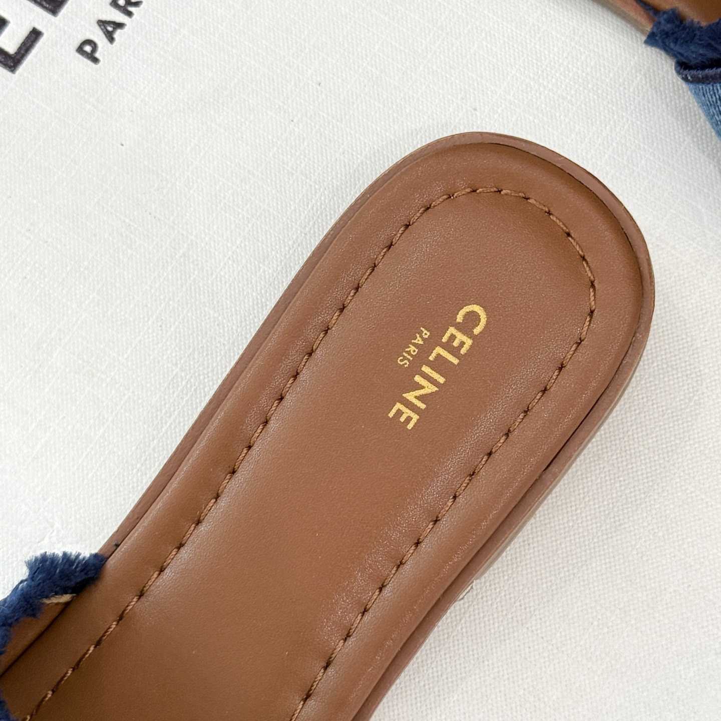 Celine Marina Fringed Mule In Denim  - EUR FASHION