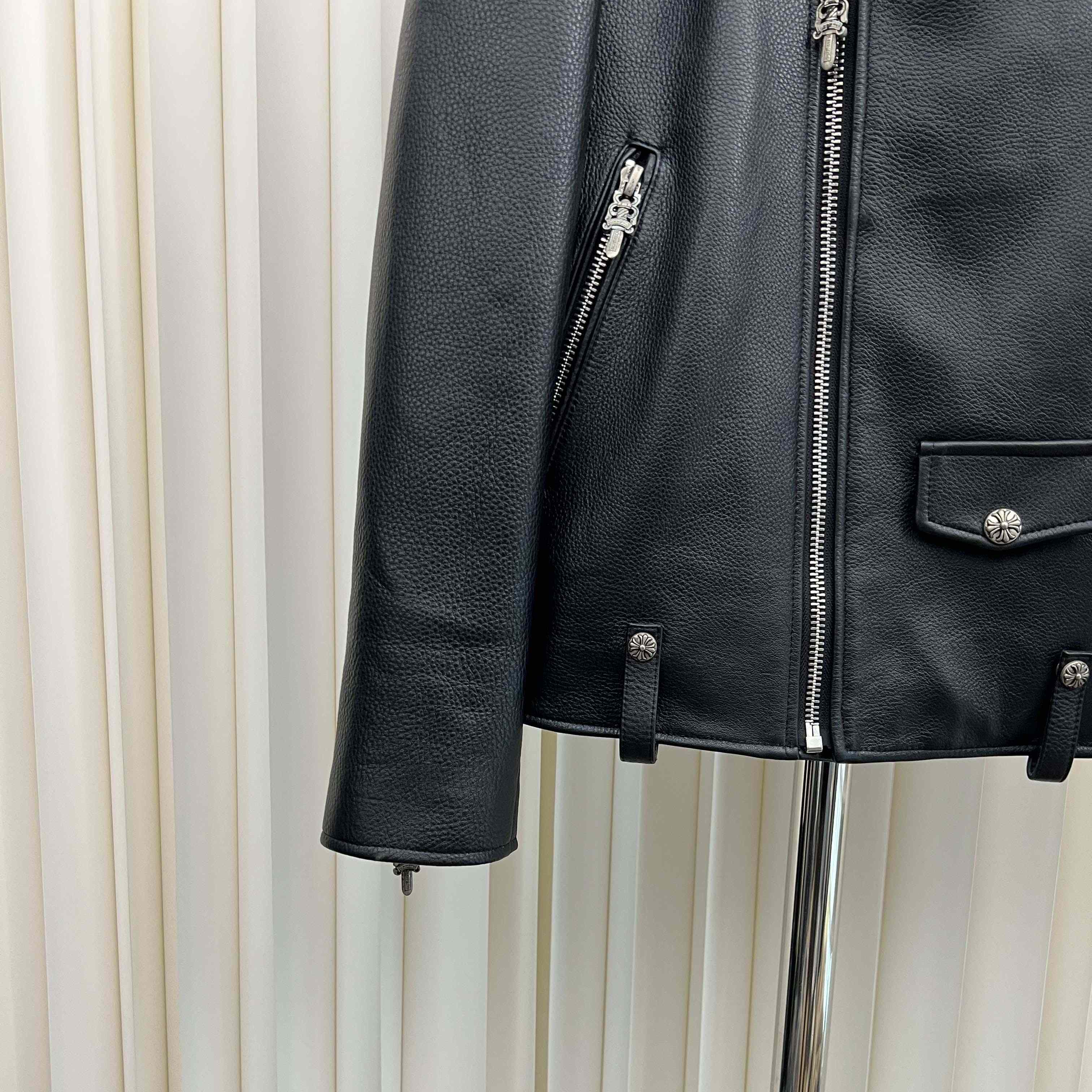 Chrome Hearts Leather Jacket - EUR FASHION