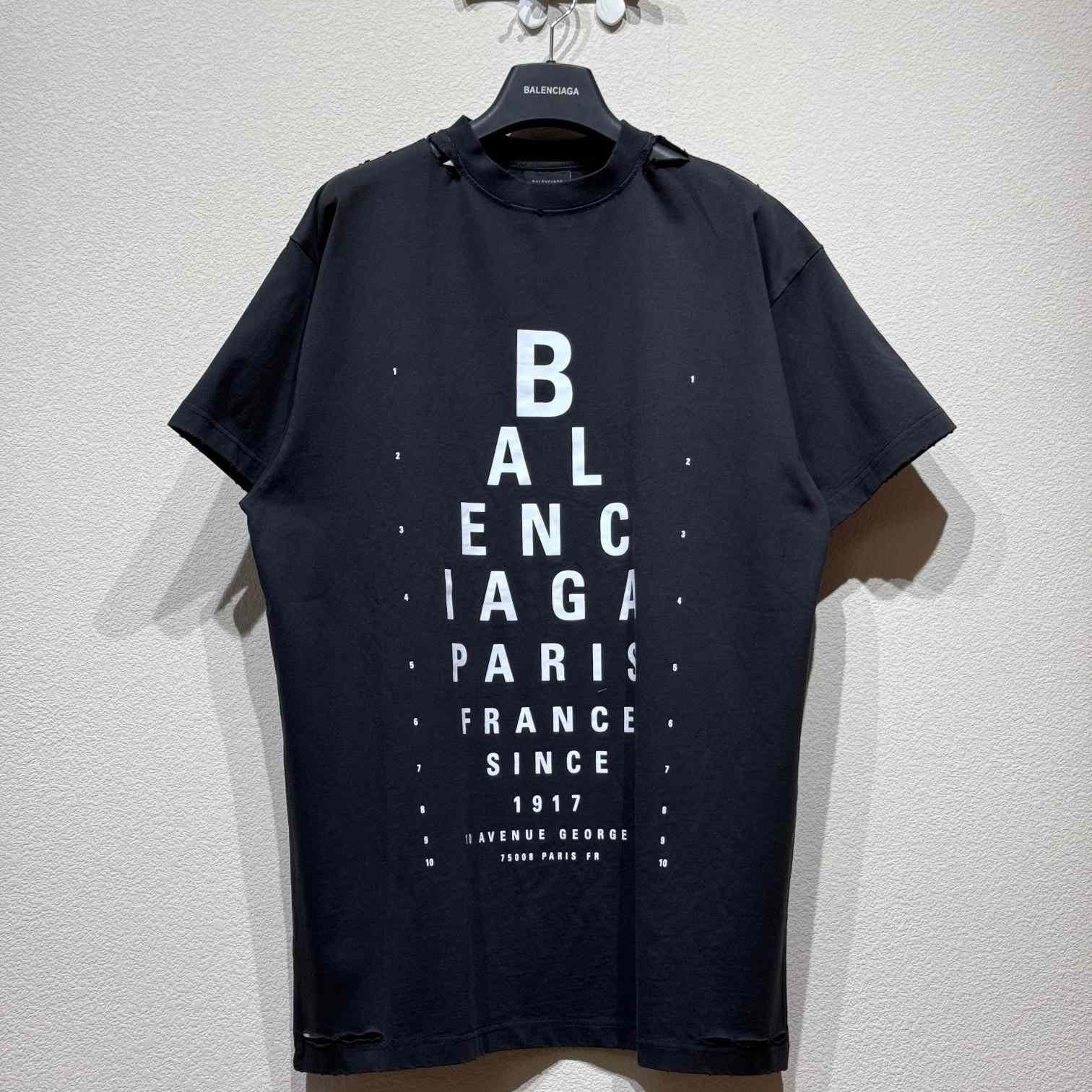 Balenciaga Optical T-Shirt Oversized In Washed Black - EUR FASHION