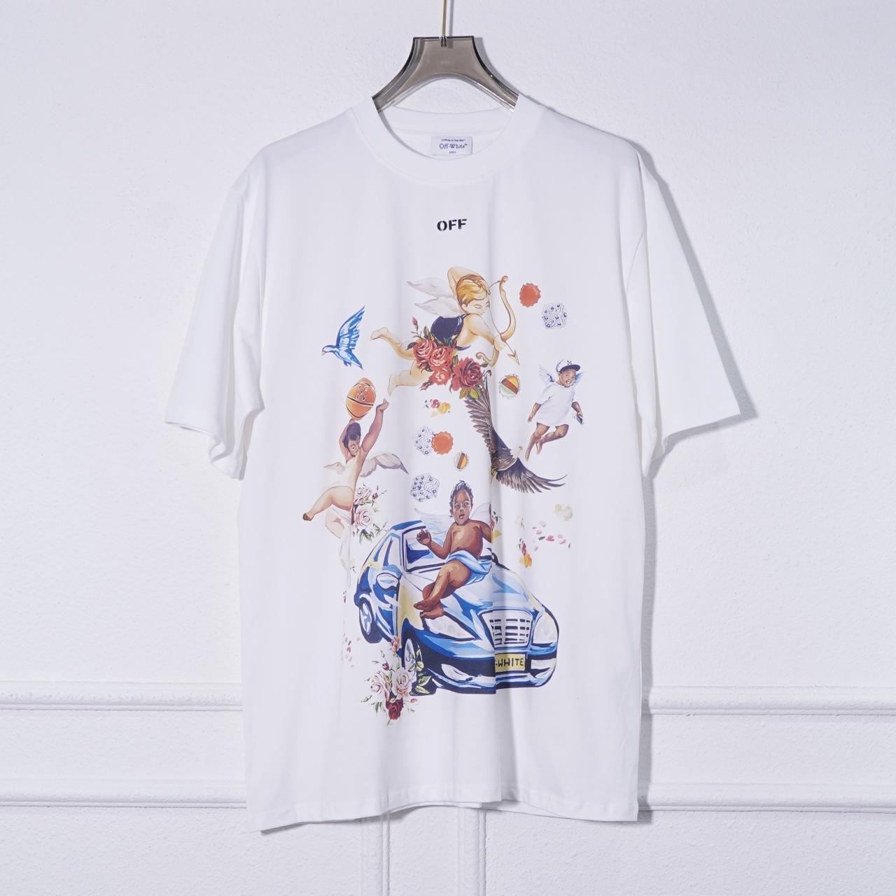 Off White White Car Fresco T-Shirt - EUR FASHION